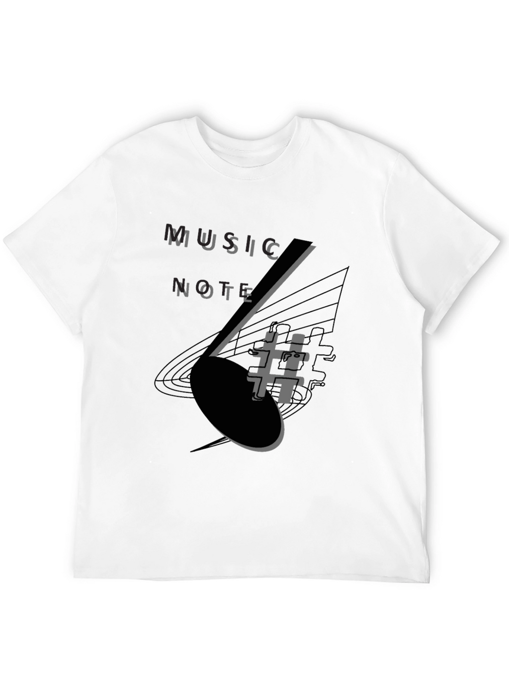 Music Note Graphic Tee - Stylish Black T-Shirt