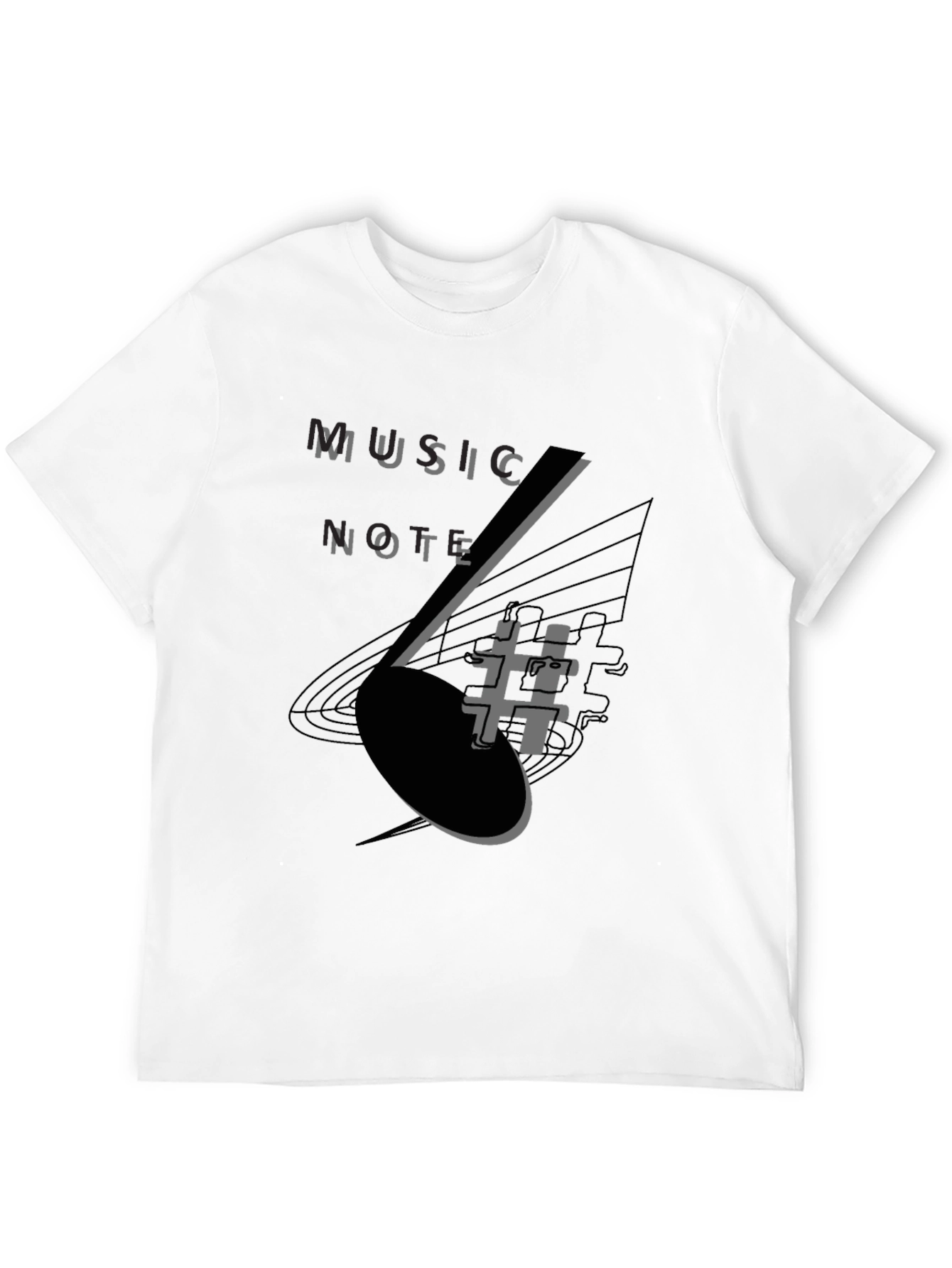 Music Note Graphic Tee - Stylish Black T-Shirt
