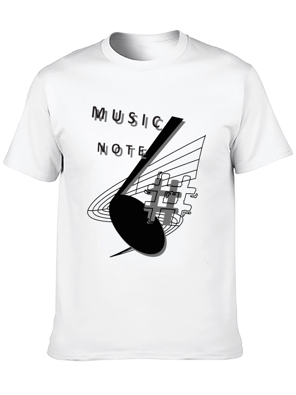 Music Note Graphic Tee - Stylish Black T-Shirt
