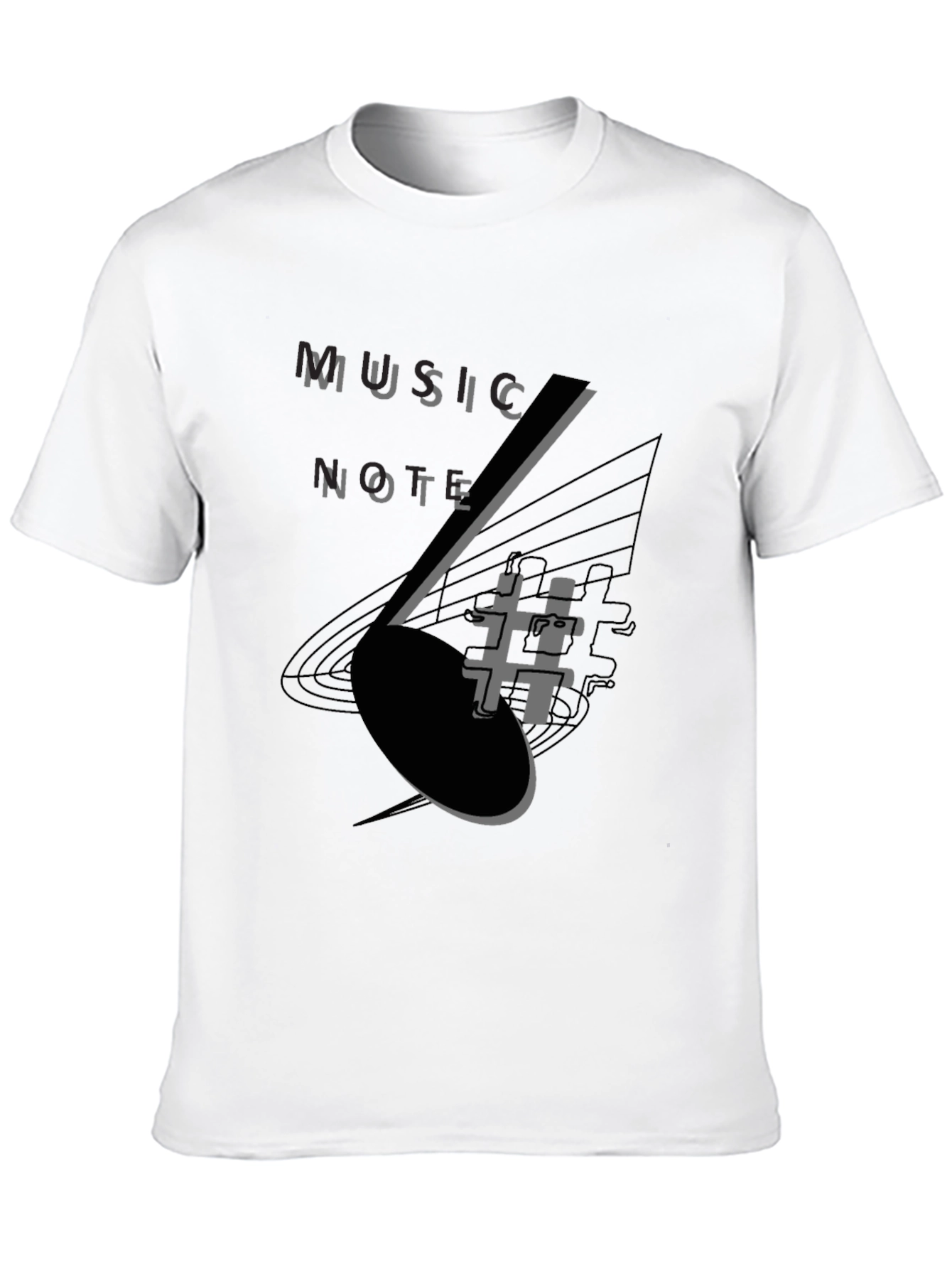 Music Note Graphic Tee - Stylish Black T-Shirt