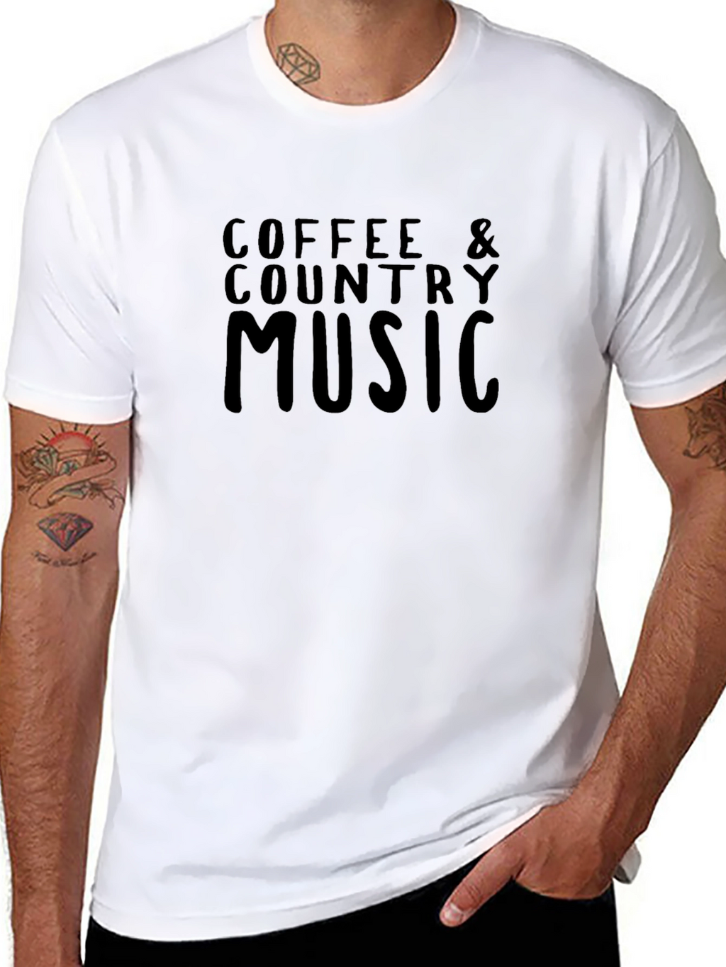 Coffee & Country Music Black T-Shirt