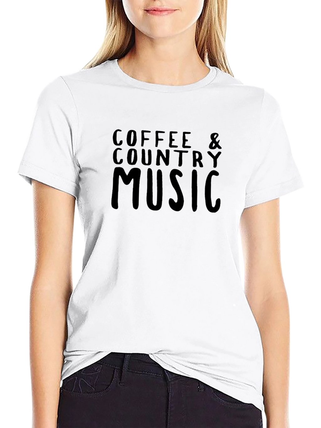 Coffee & Country Music Black T-Shirt