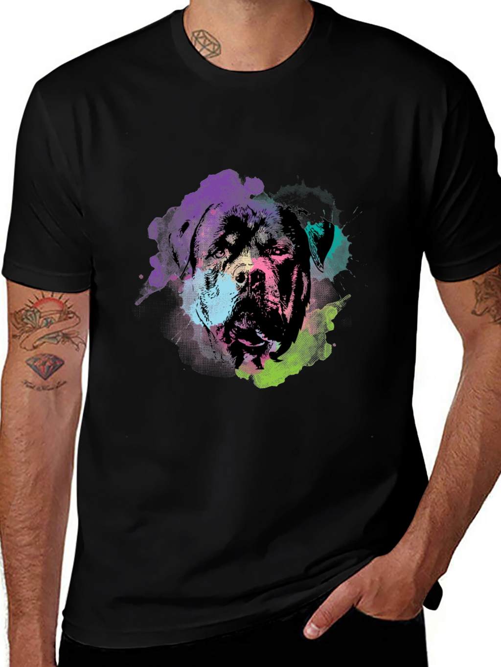 Rottweiler Dog Graphic T-Shirt - Black