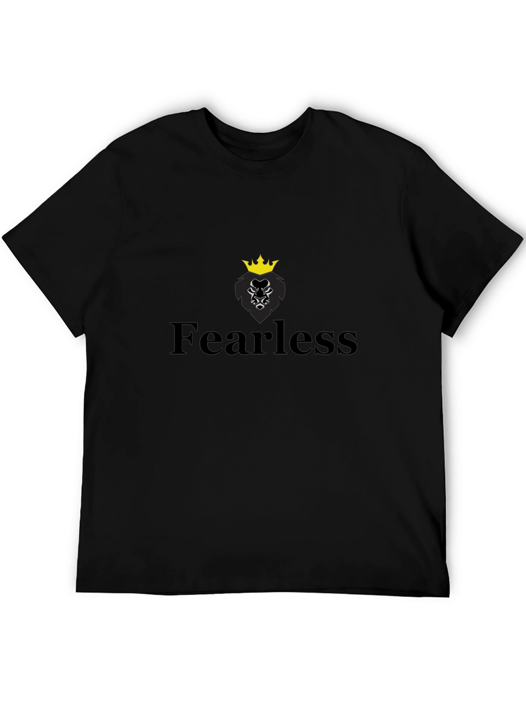 Fearless Lion Graphic Tee - Black Cotton Blend