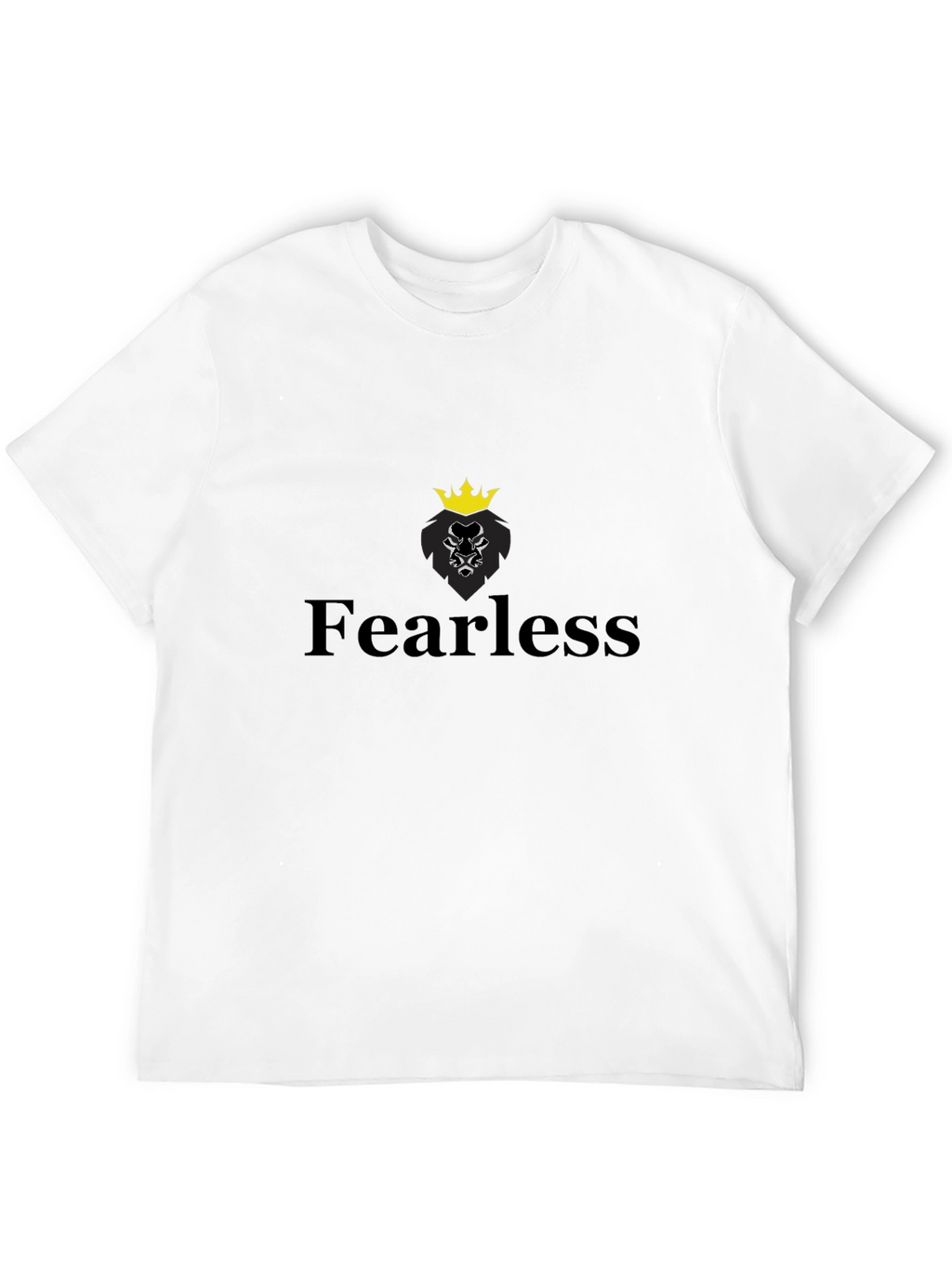 Fearless Lion Graphic Tee - Black Cotton Blend