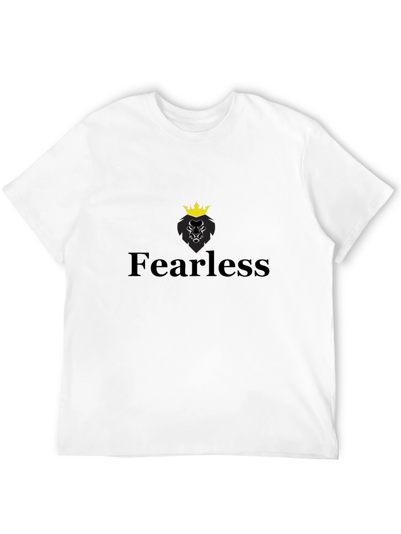 Fearless Lion Graphic Tee - Black Cotton Blend
