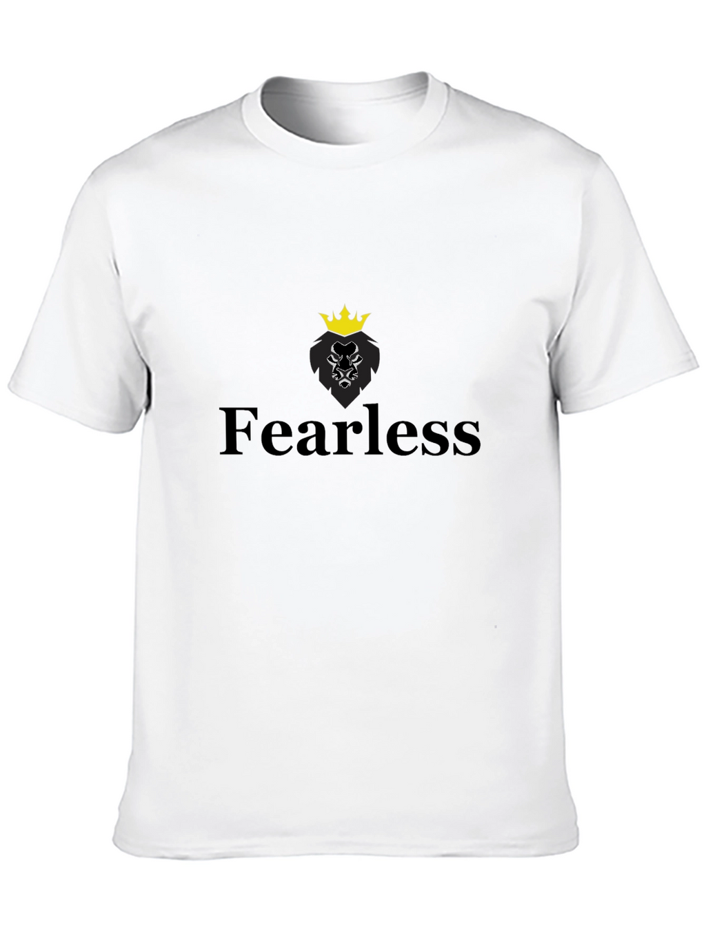 Fearless Lion Graphic Tee - Black Cotton Blend