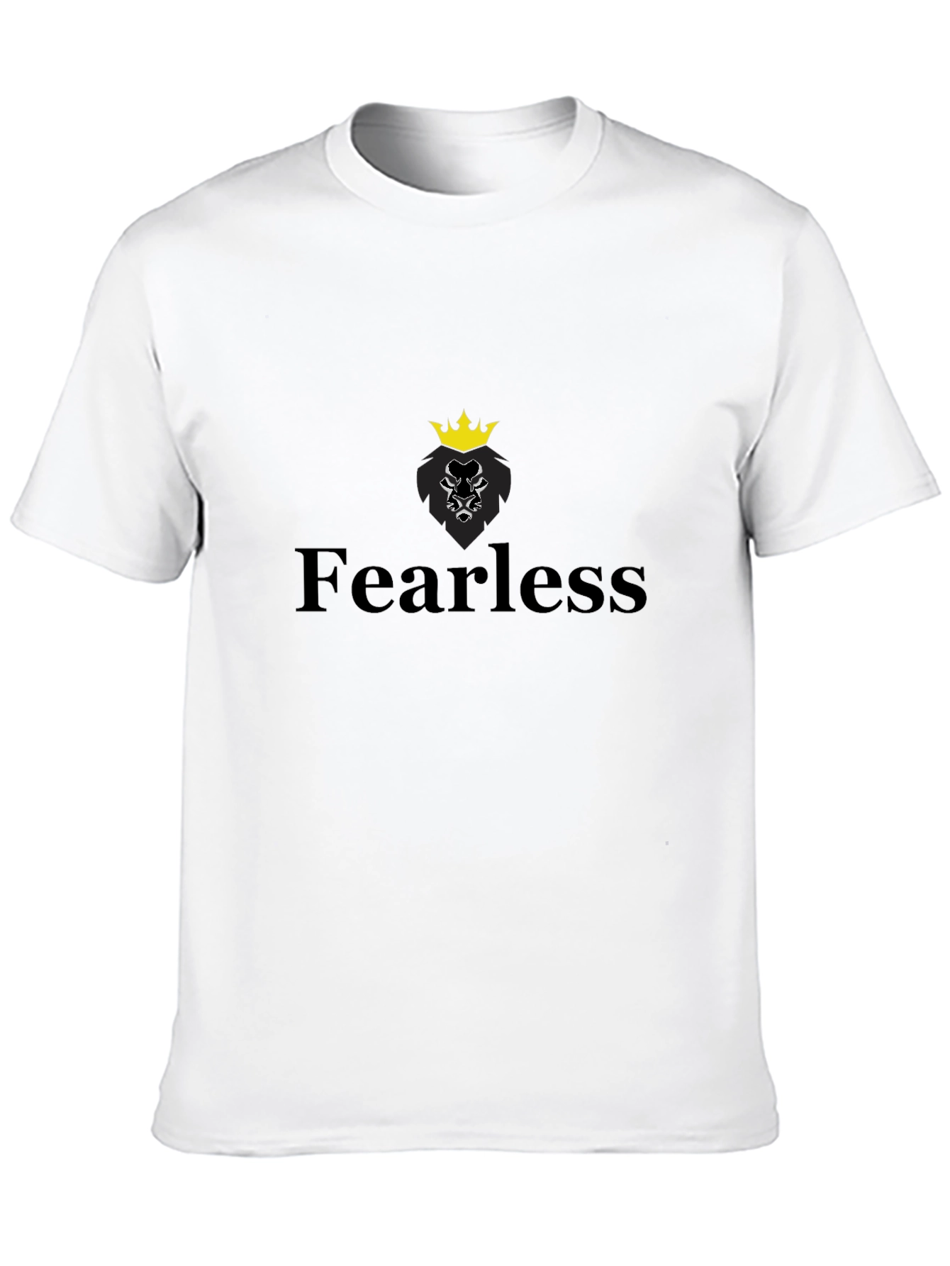 Fearless Lion Graphic Tee - Black Cotton Blend