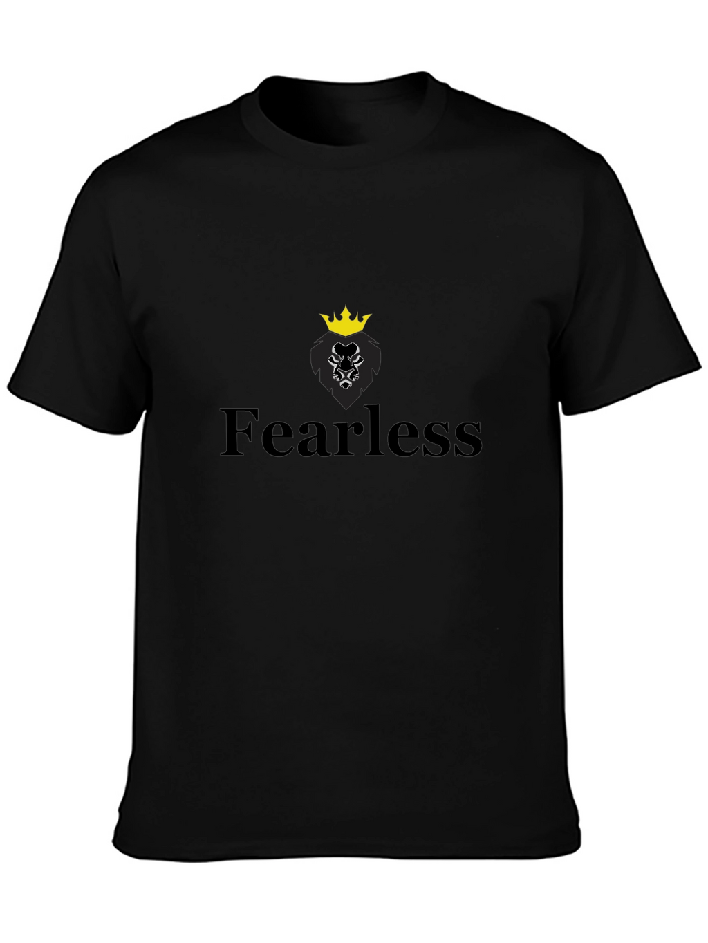 Fearless Lion Graphic Tee - Black Cotton Blend
