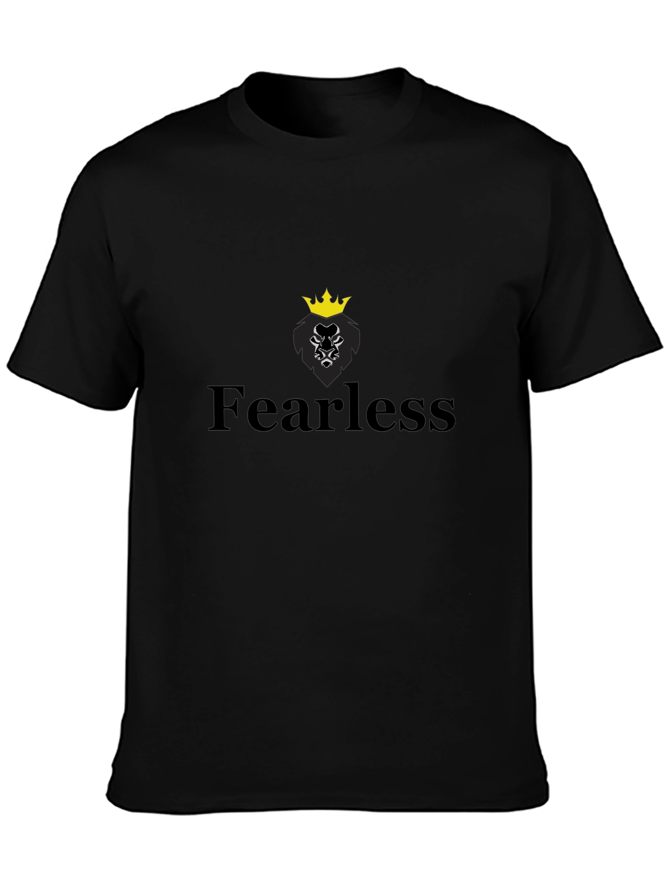 Fearless Lion Graphic Tee - Black Cotton Blend