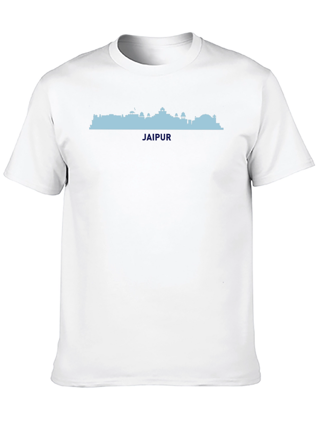 Jaipur Skyline Graphic Tee - Black Cotton T-Shirt