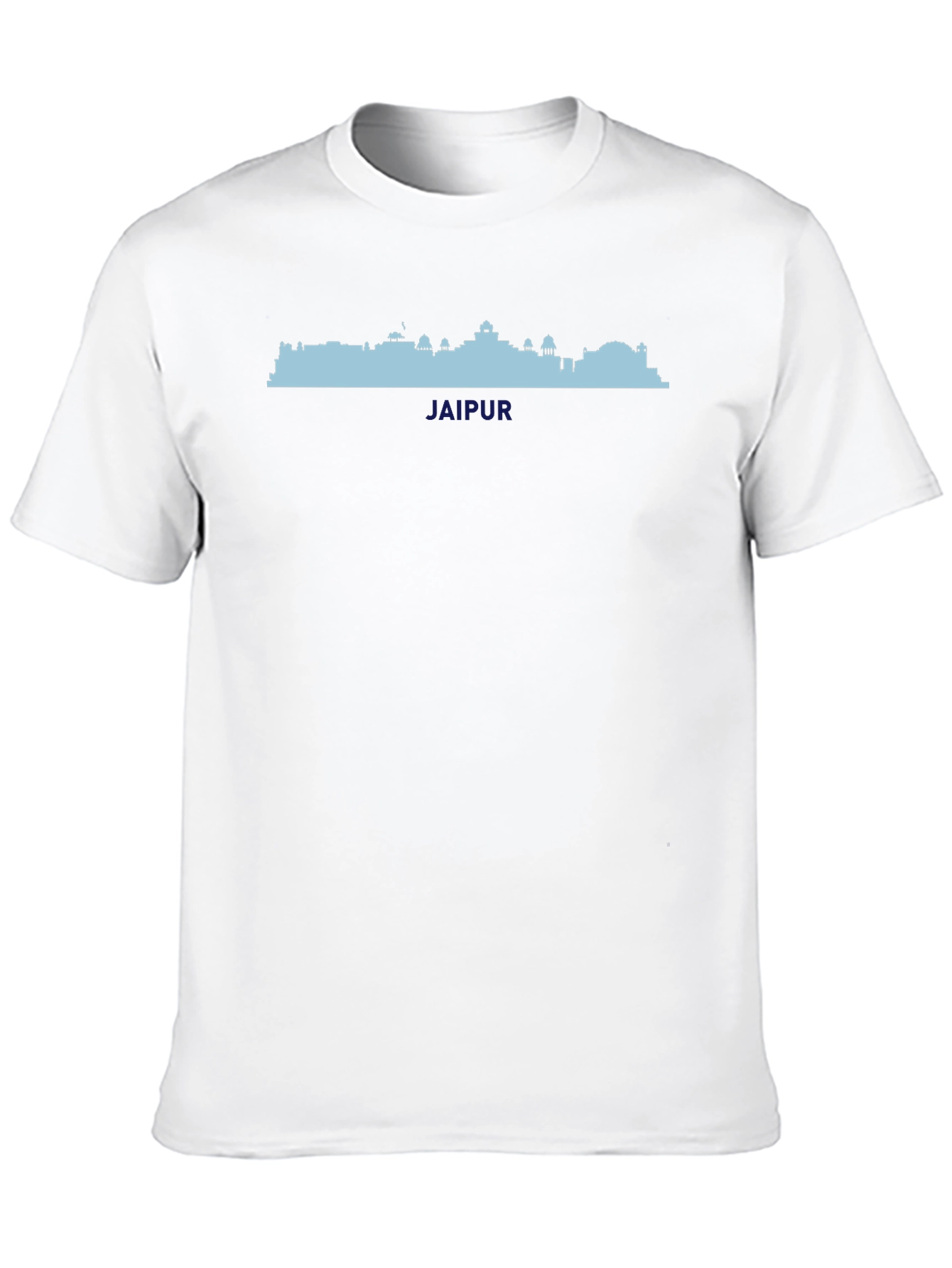 Jaipur Skyline Graphic Tee - Black Cotton T-Shirt
