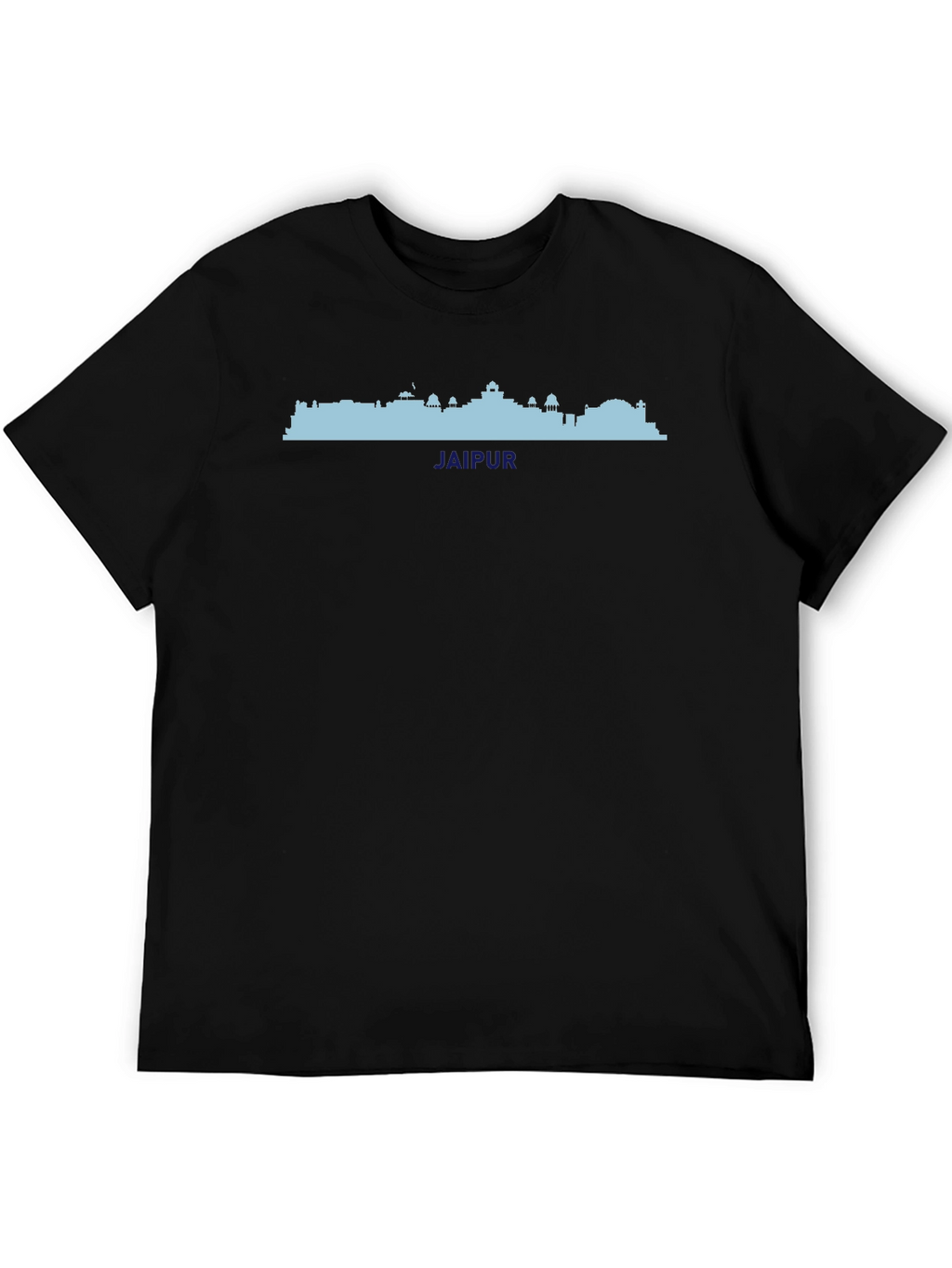 Jaipur Skyline Graphic Tee - Black Cotton T-Shirt