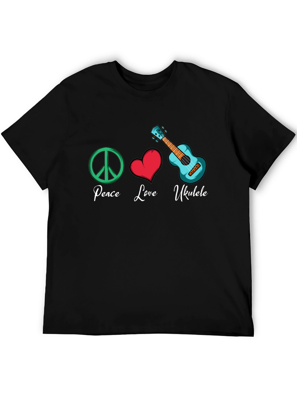 Peace Love Ukulele Graphic Tee