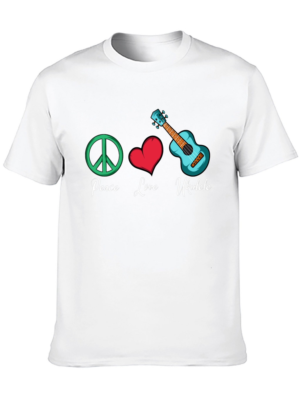 Peace Love Ukulele Graphic Tee