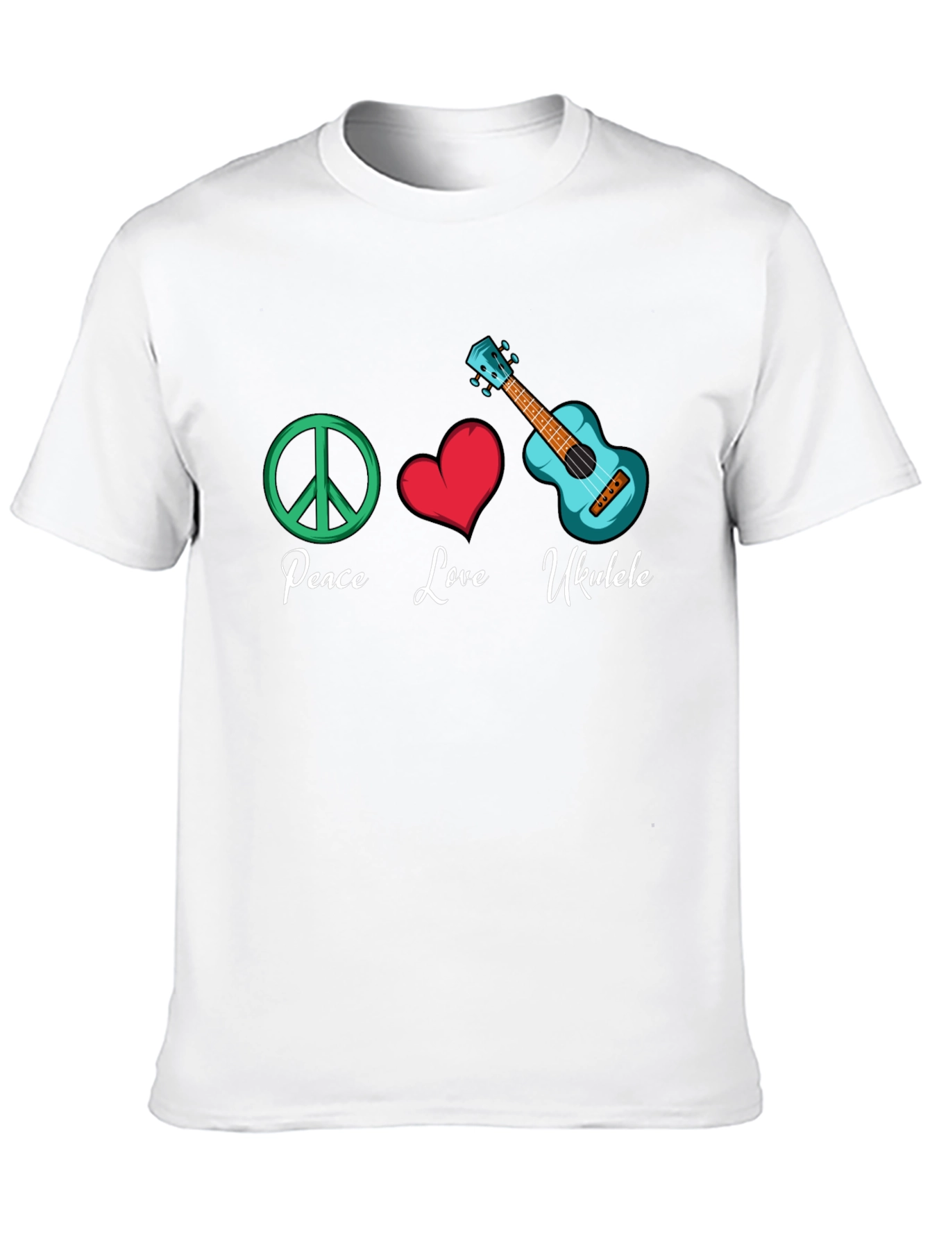 Peace Love Ukulele Graphic Tee