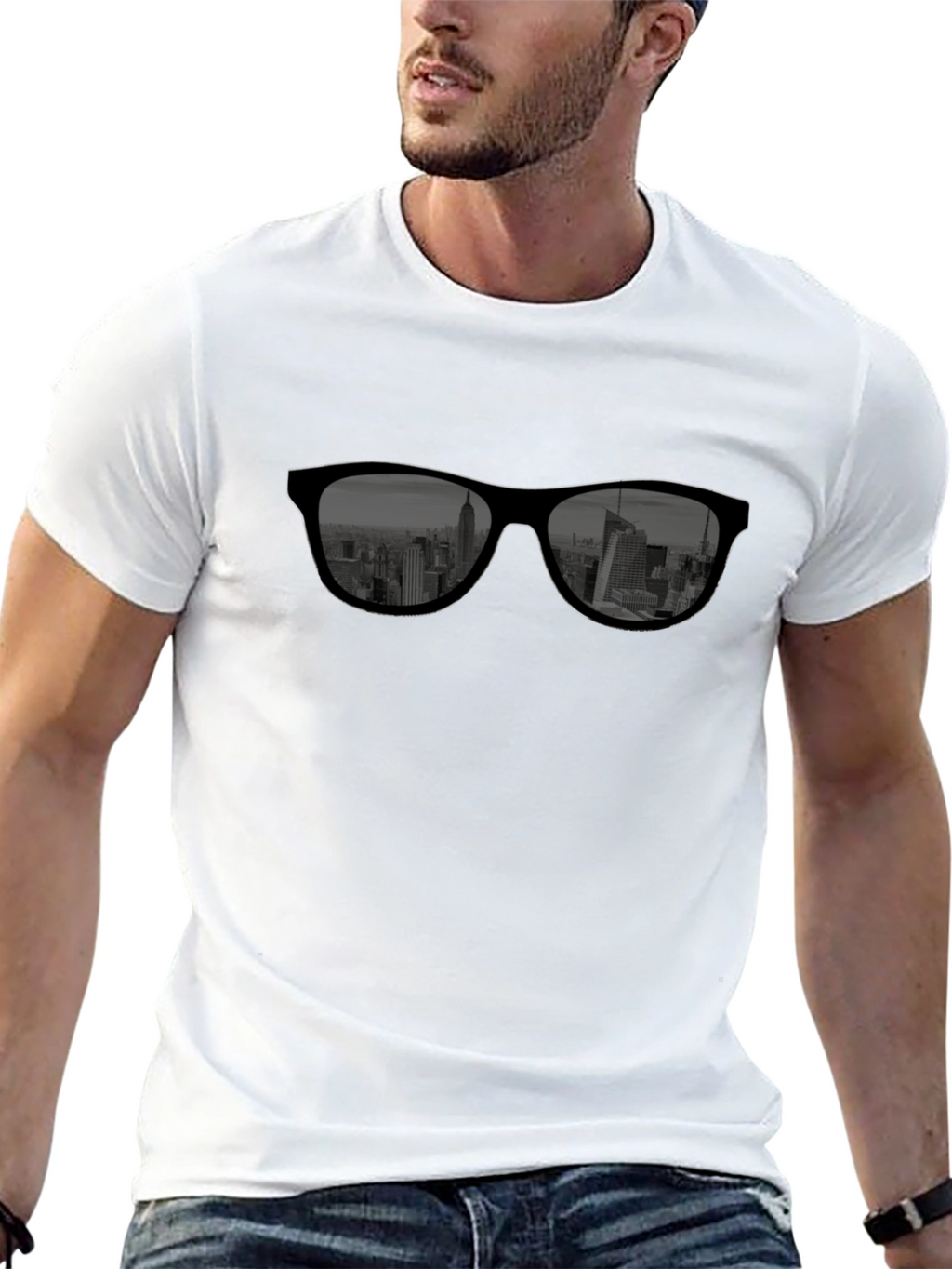 Cool Cityscape Sunglasses Graphic T-Shirt
