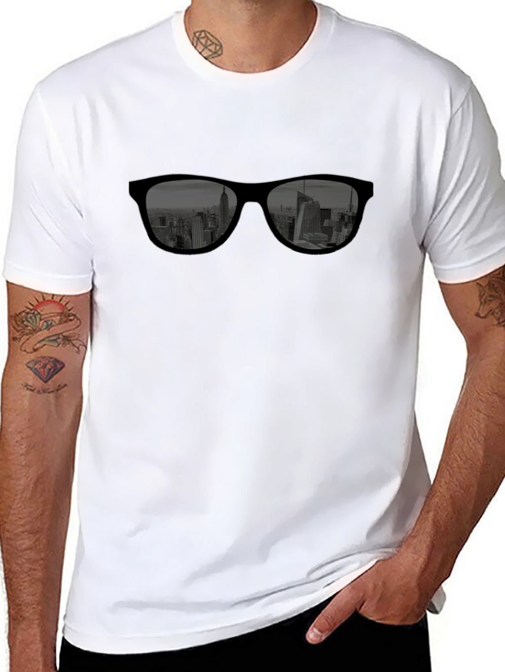 Cool Cityscape Sunglasses Graphic T-Shirt