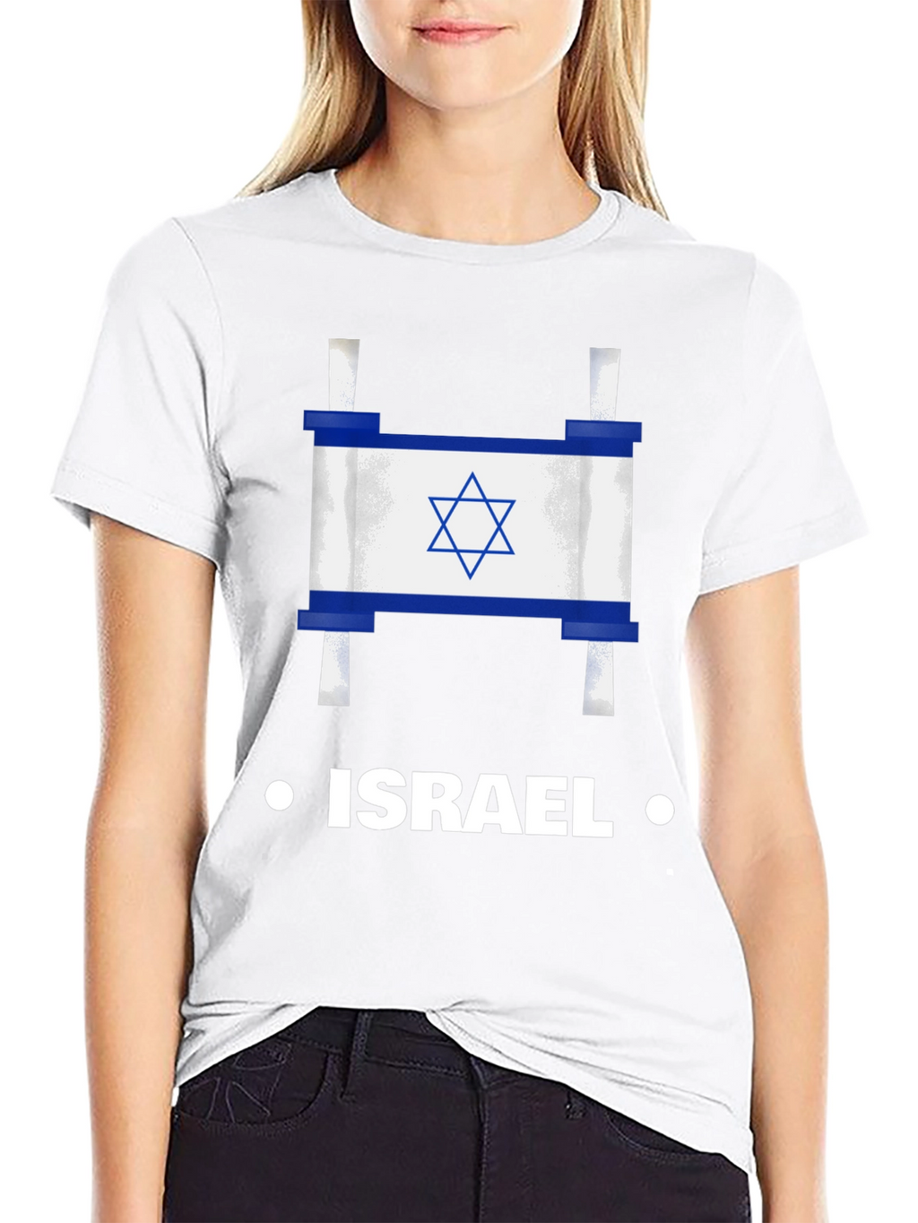 Israel Flag Scroll Graphic T-Shirt