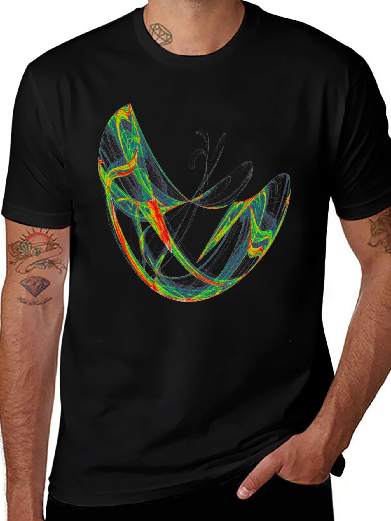 Abstract Graphic Black T-Shirt