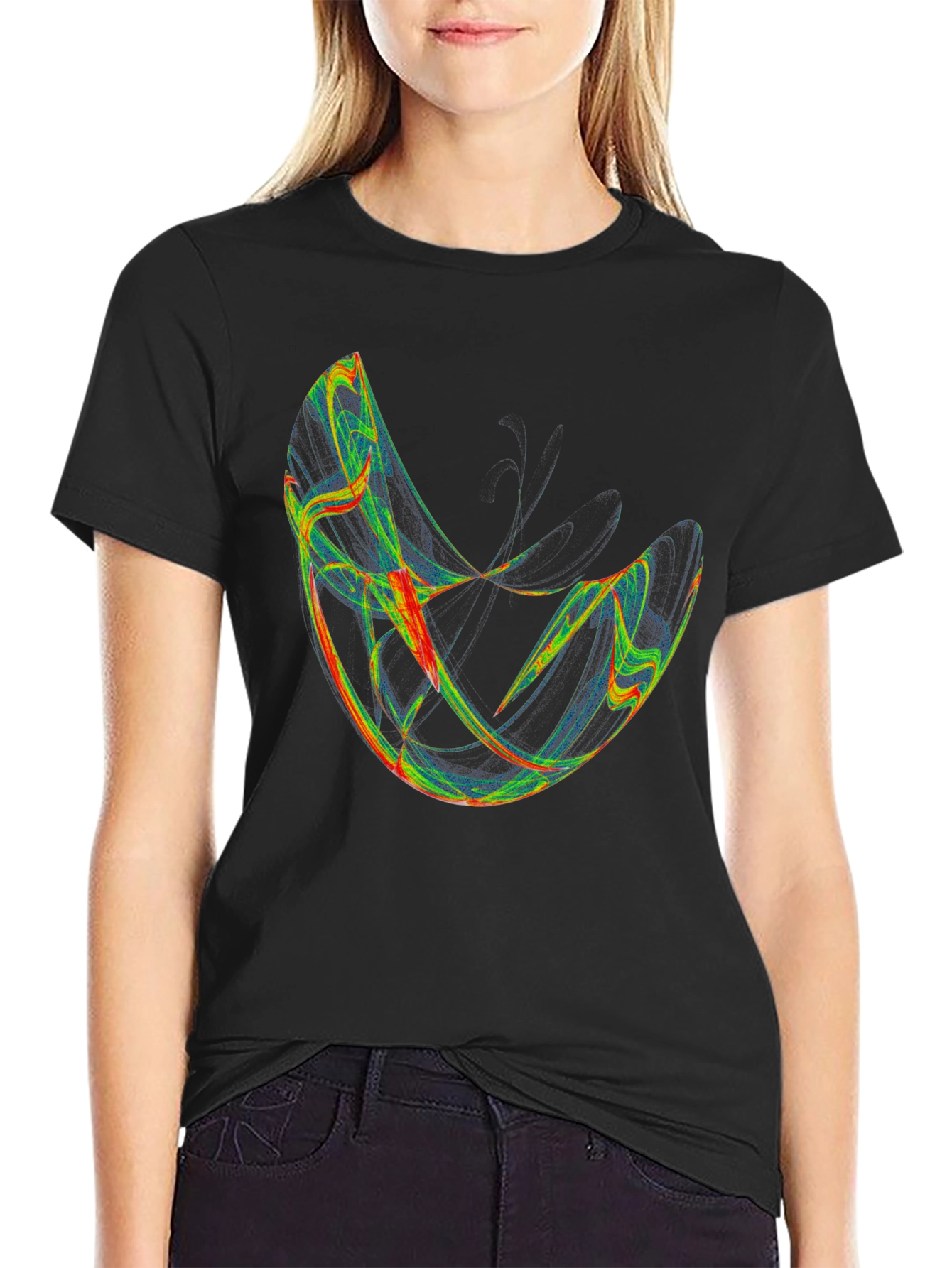 Abstract Graphic Black T-Shirt