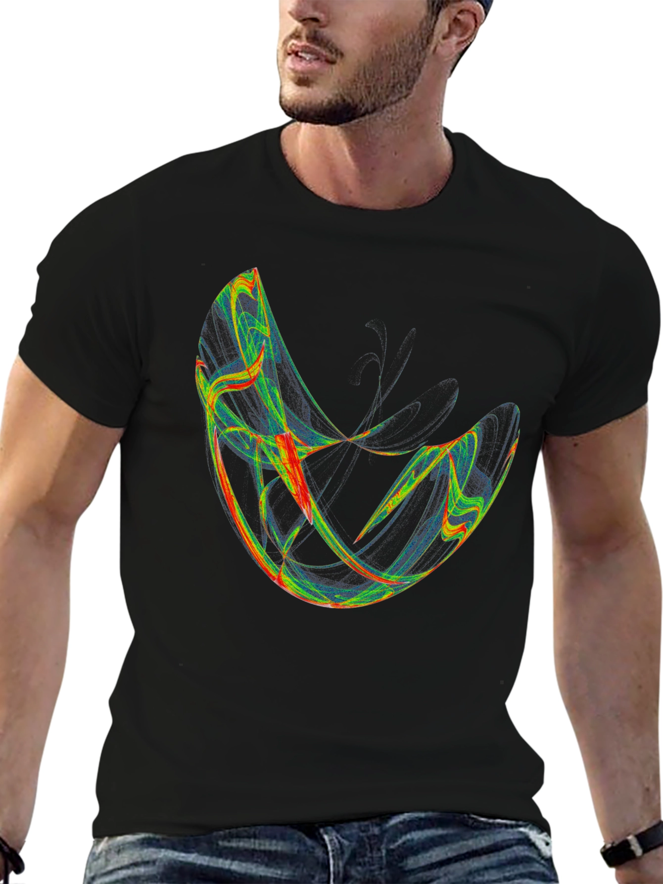 Abstract Graphic Black T-Shirt