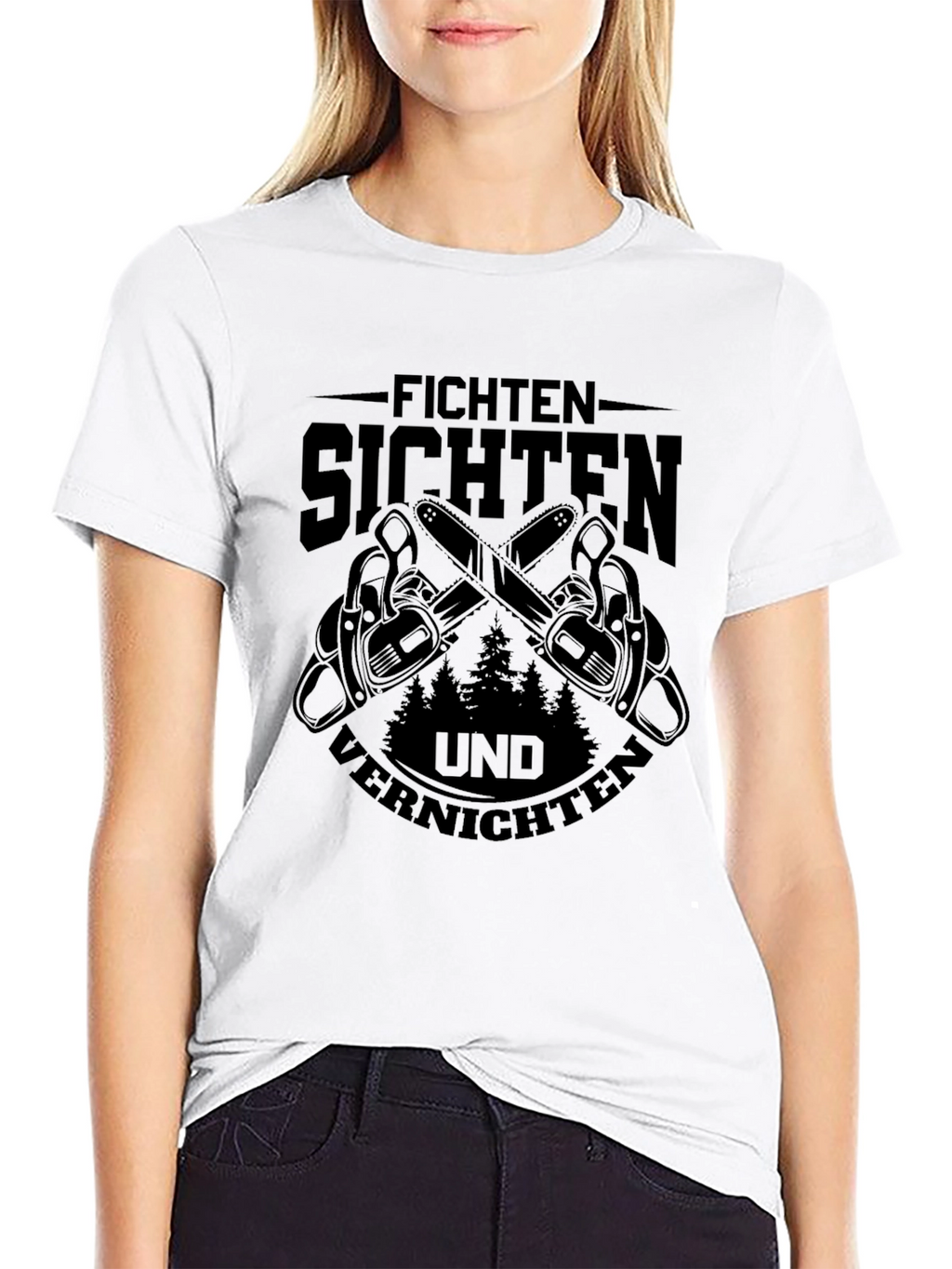 Fichten Sichten Und Vernichten Black Graphic Tee