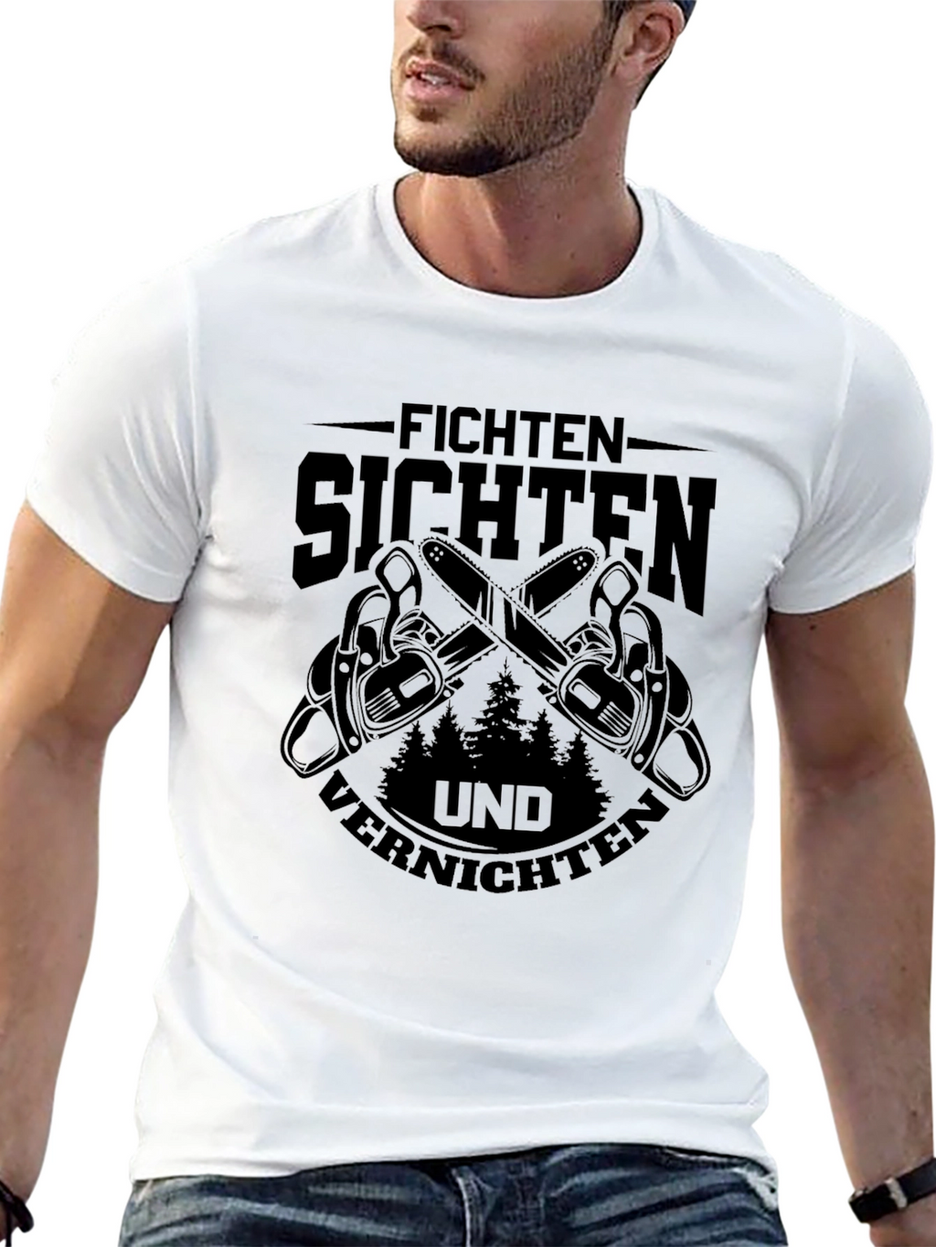 Fichten Sichten Und Vernichten Black Graphic Tee