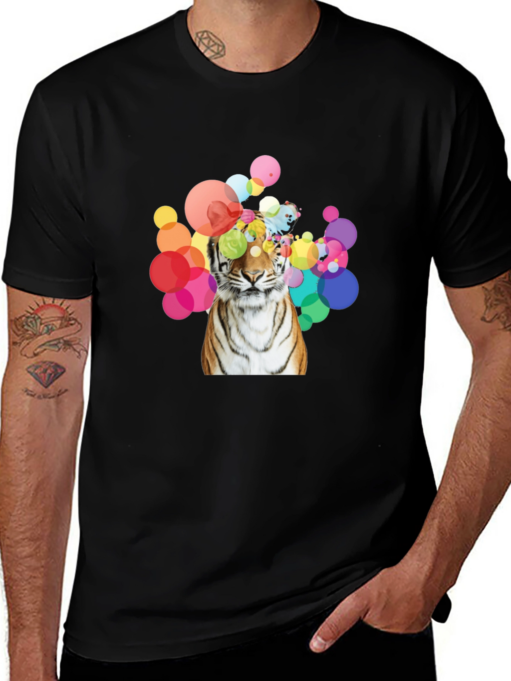Tiger Graphic Tee - Mens Black T-Shirt