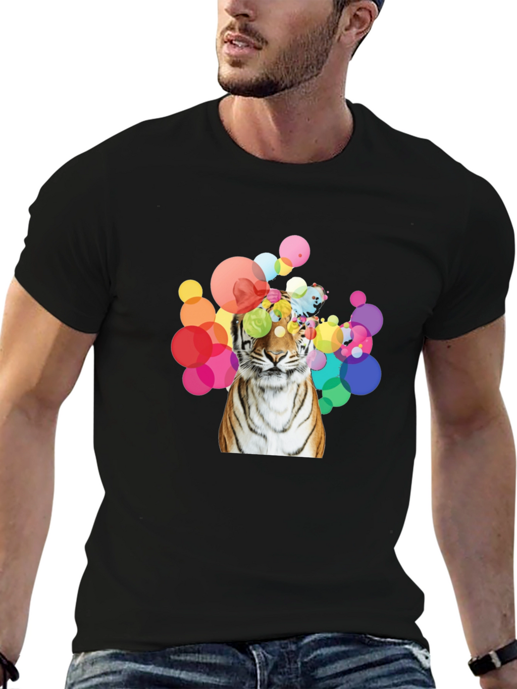 Tiger Graphic Tee - Mens Black T-Shirt