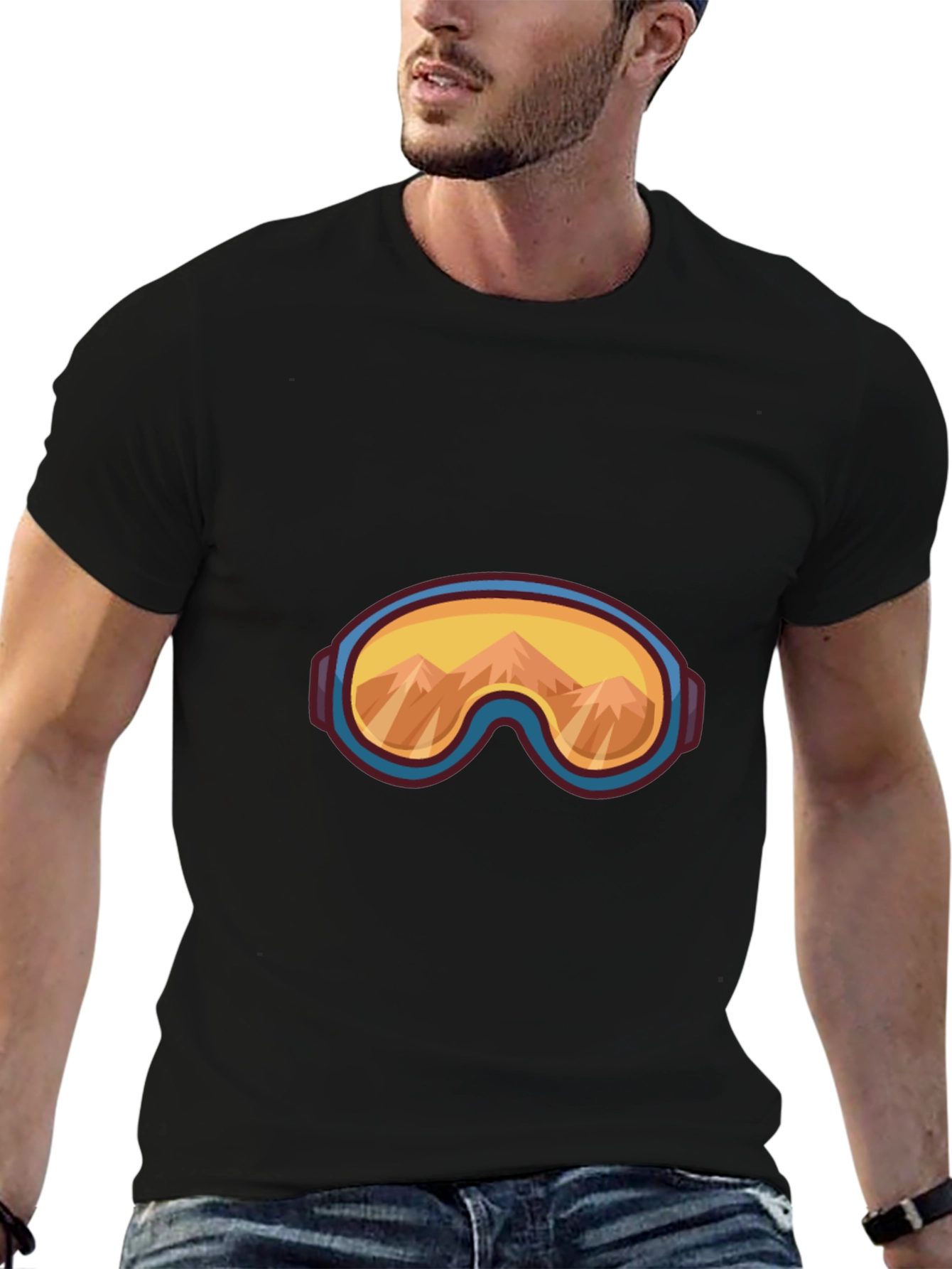 Cool Mountain Goggles Graphic Tee - Black