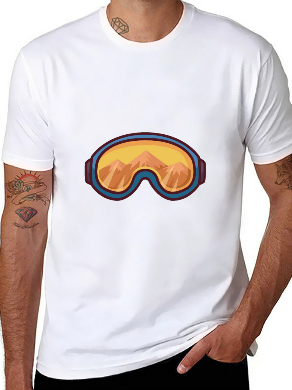 Cool Mountain Goggles Graphic Tee - Black