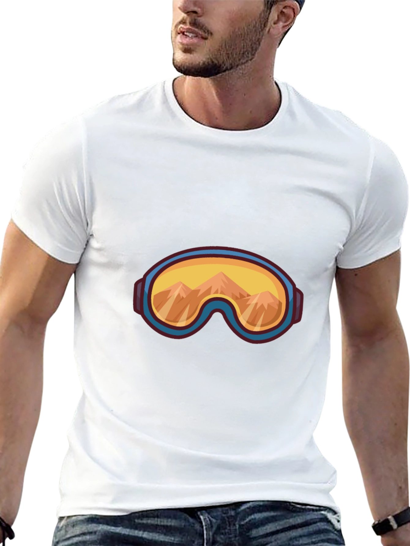 Cool Mountain Goggles Graphic Tee - Black