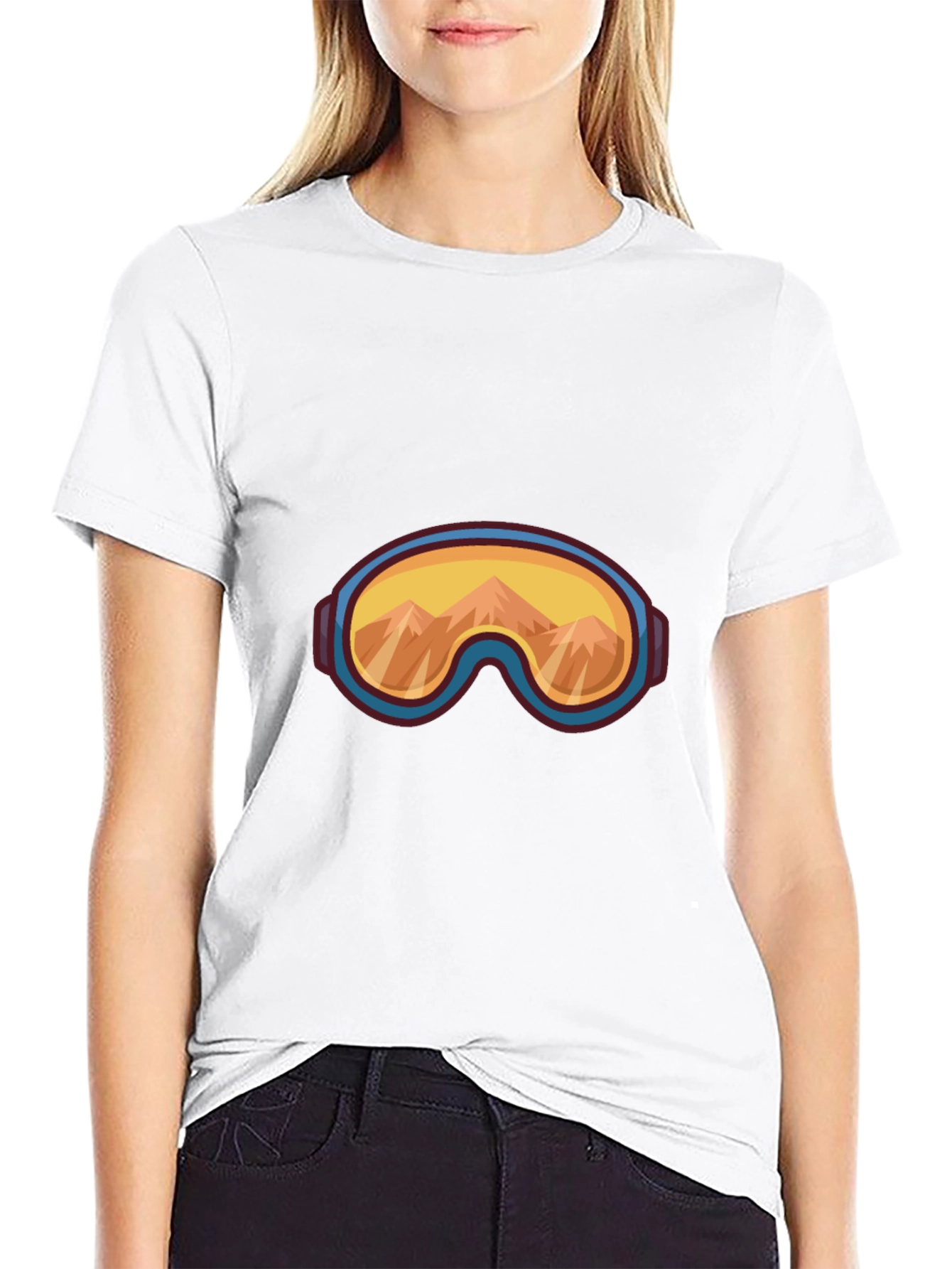 Cool Mountain Goggles Graphic Tee - Black