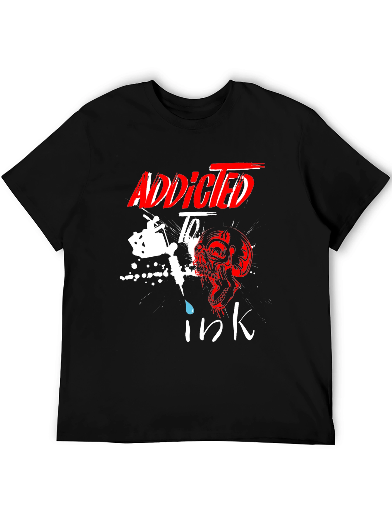 Addicted to Ink T-Shirt Skull Tattoo Design