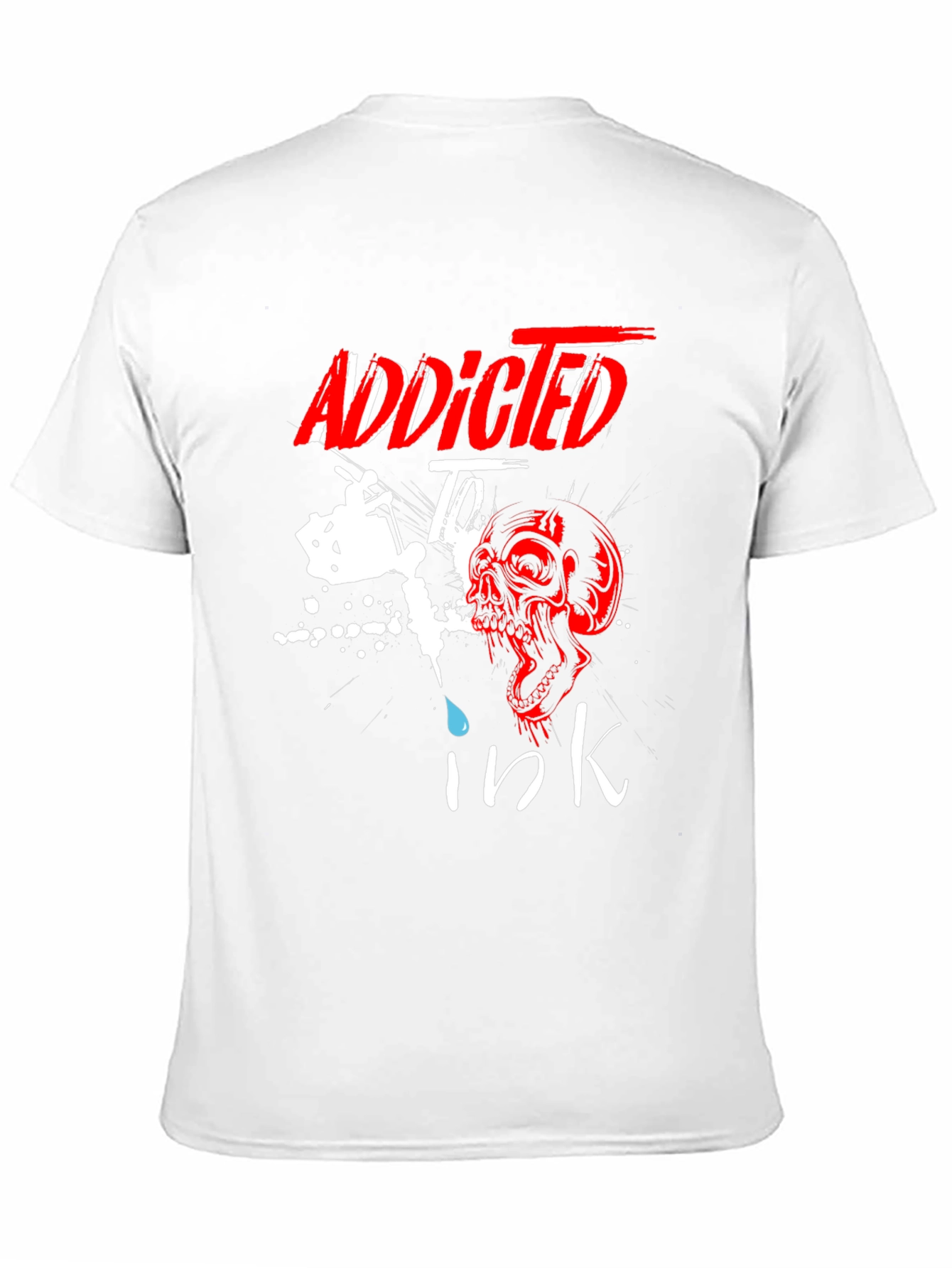 Addicted to Ink T-Shirt Skull Tattoo Design