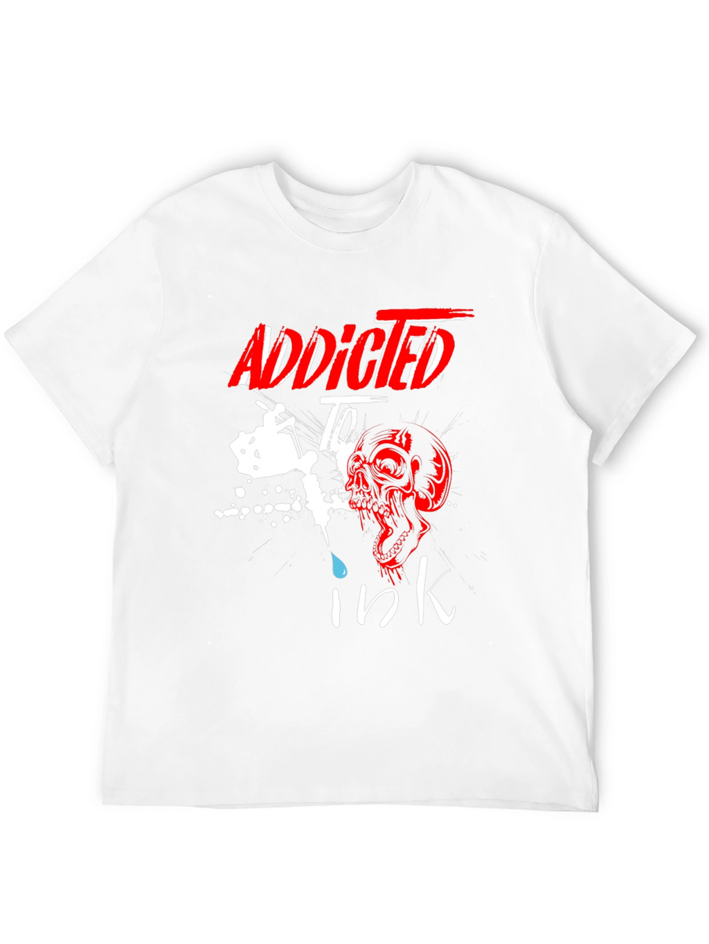 Addicted to Ink T-Shirt Skull Tattoo Design