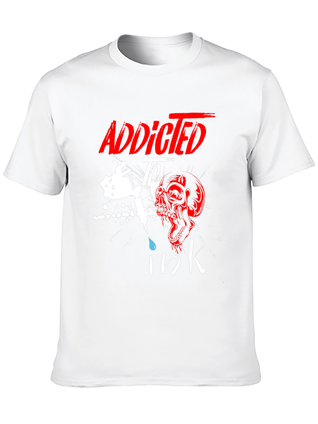 Addicted to Ink T-Shirt Skull Tattoo Design