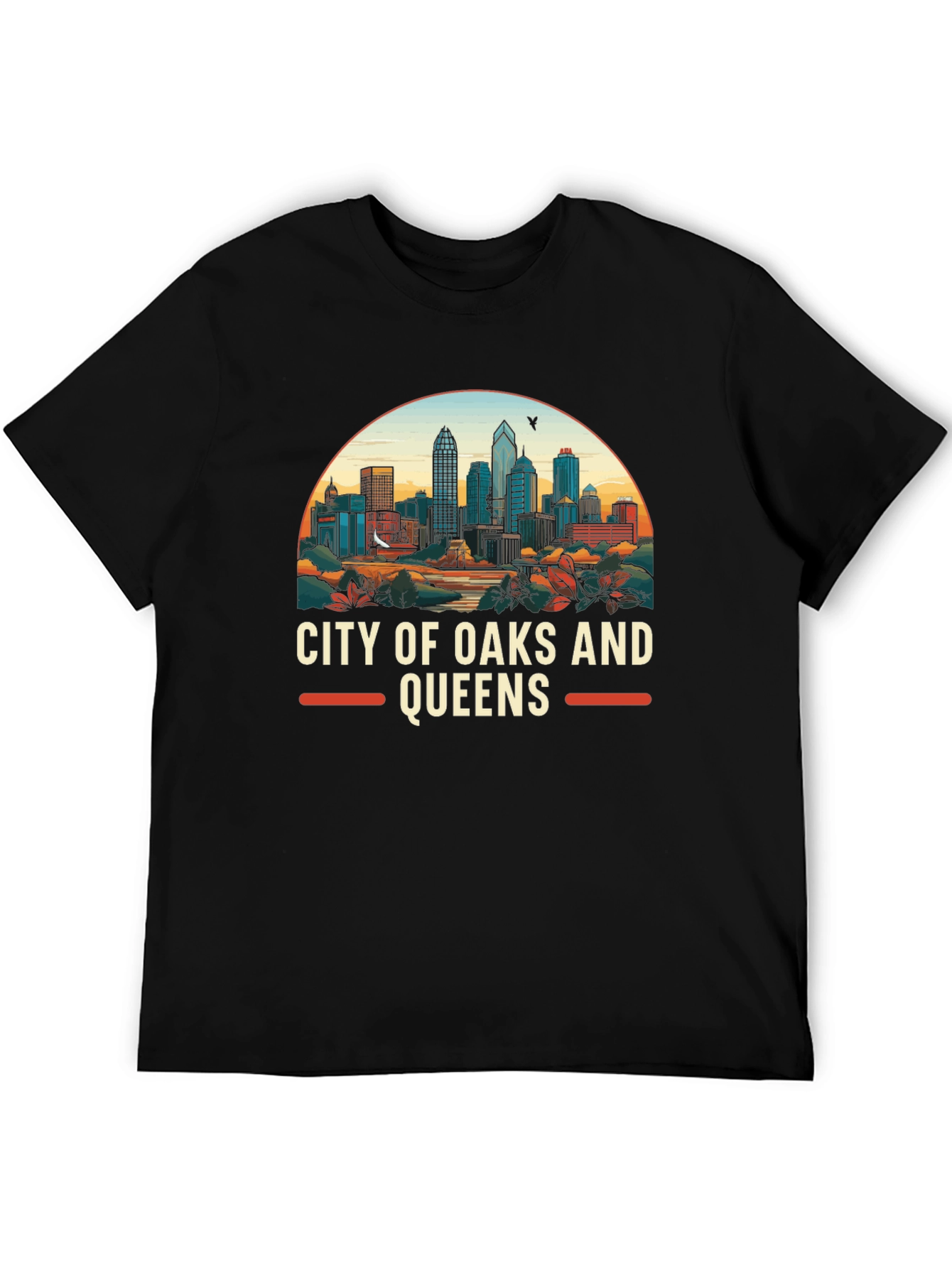 City of Oaks and Queens Graphic Tee - Black