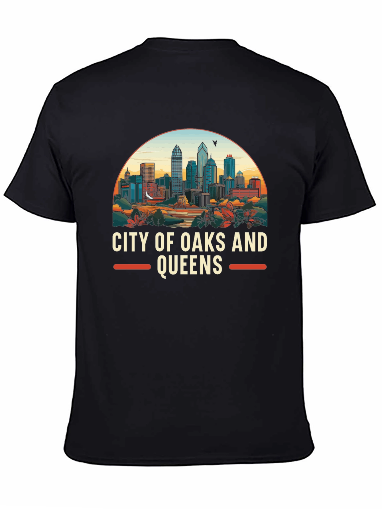 City of Oaks and Queens Graphic Tee - Black