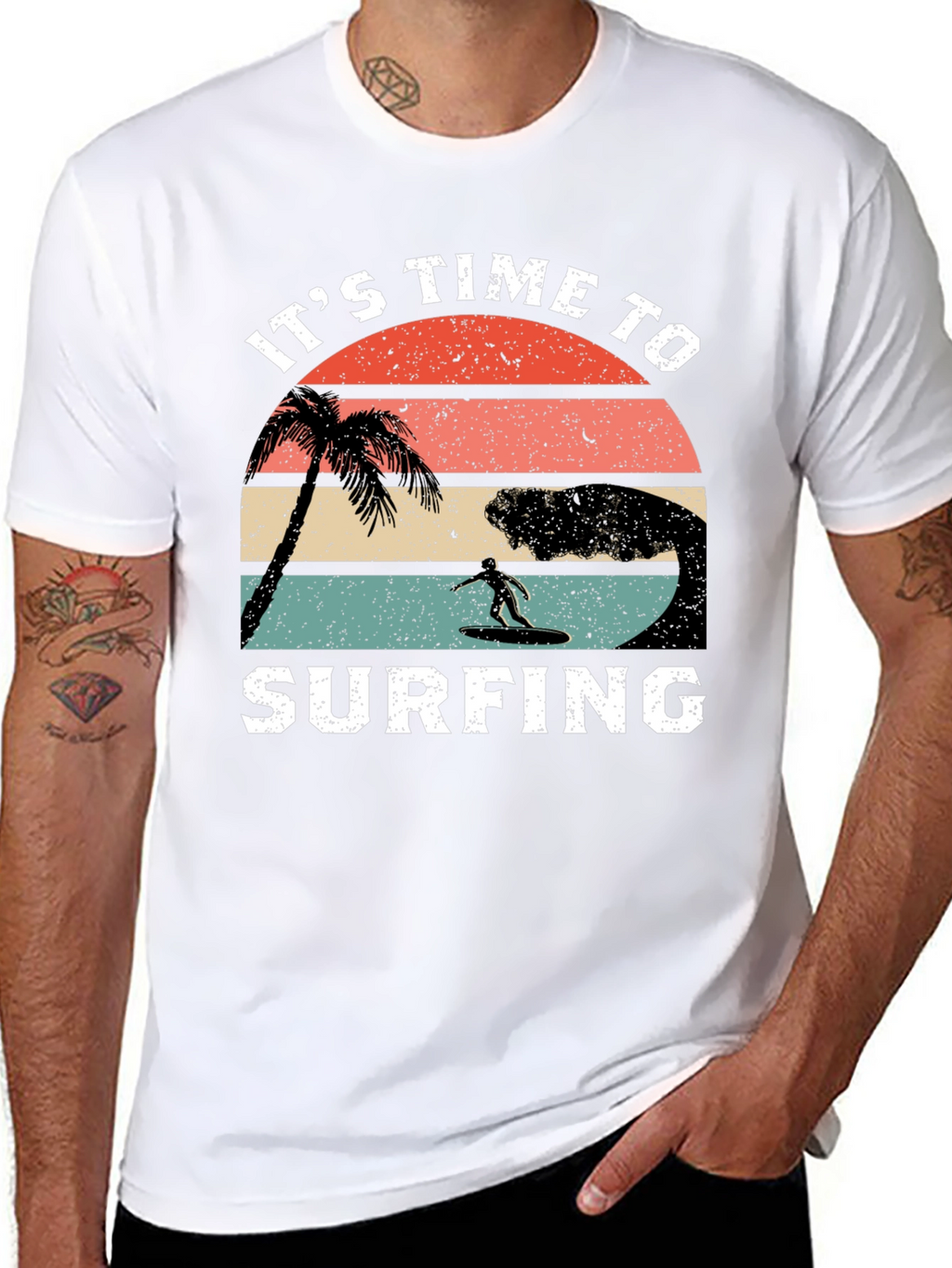 Its Time To Surfing T-Shirt - Black