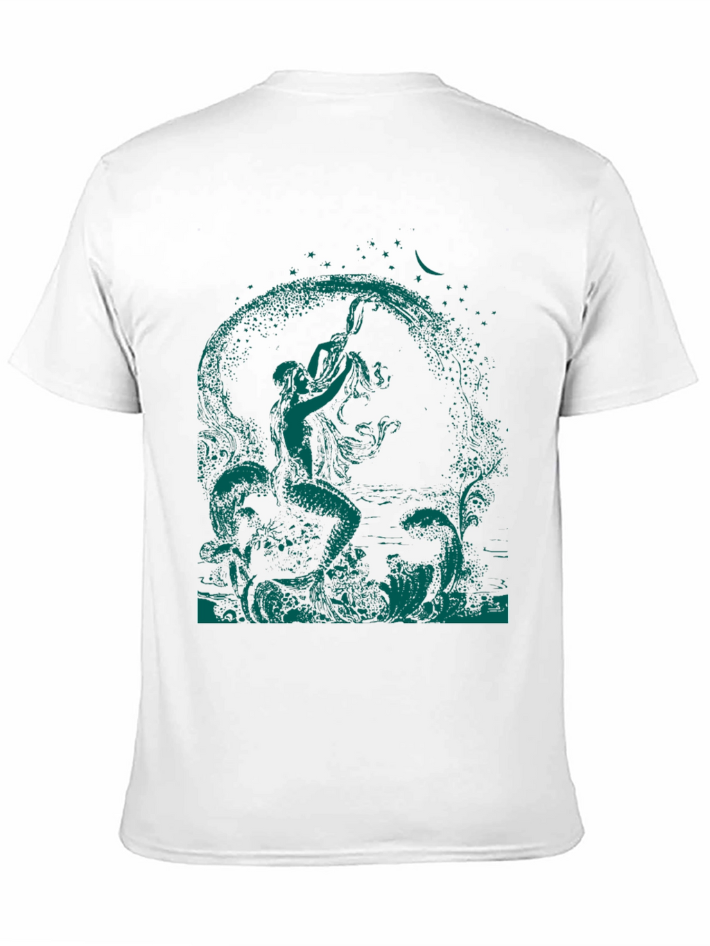 Mythical Mermaid Graphic Tee - Black