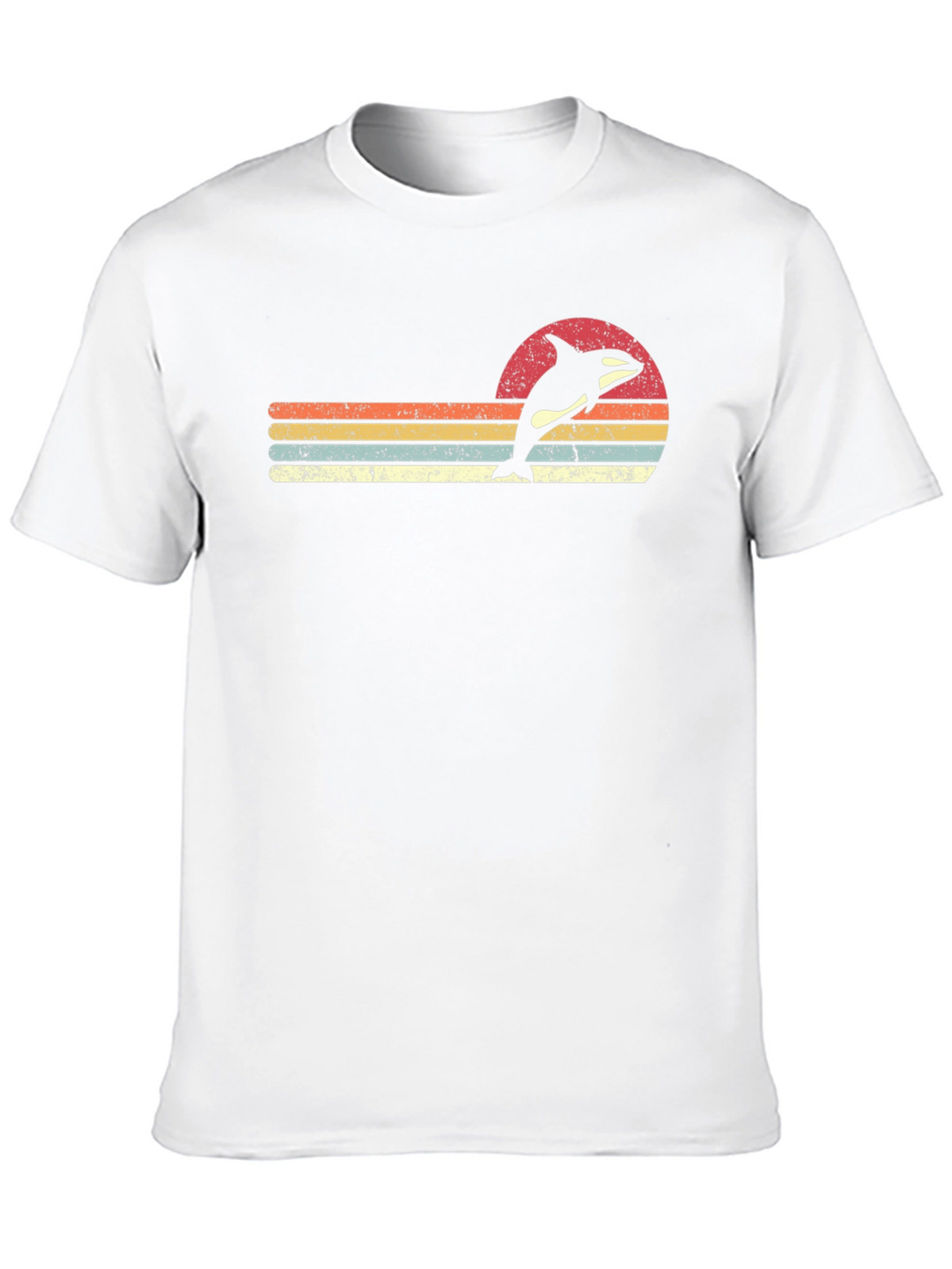Vintage Orca Sunset T-Shirt - Retro Whale Tee
