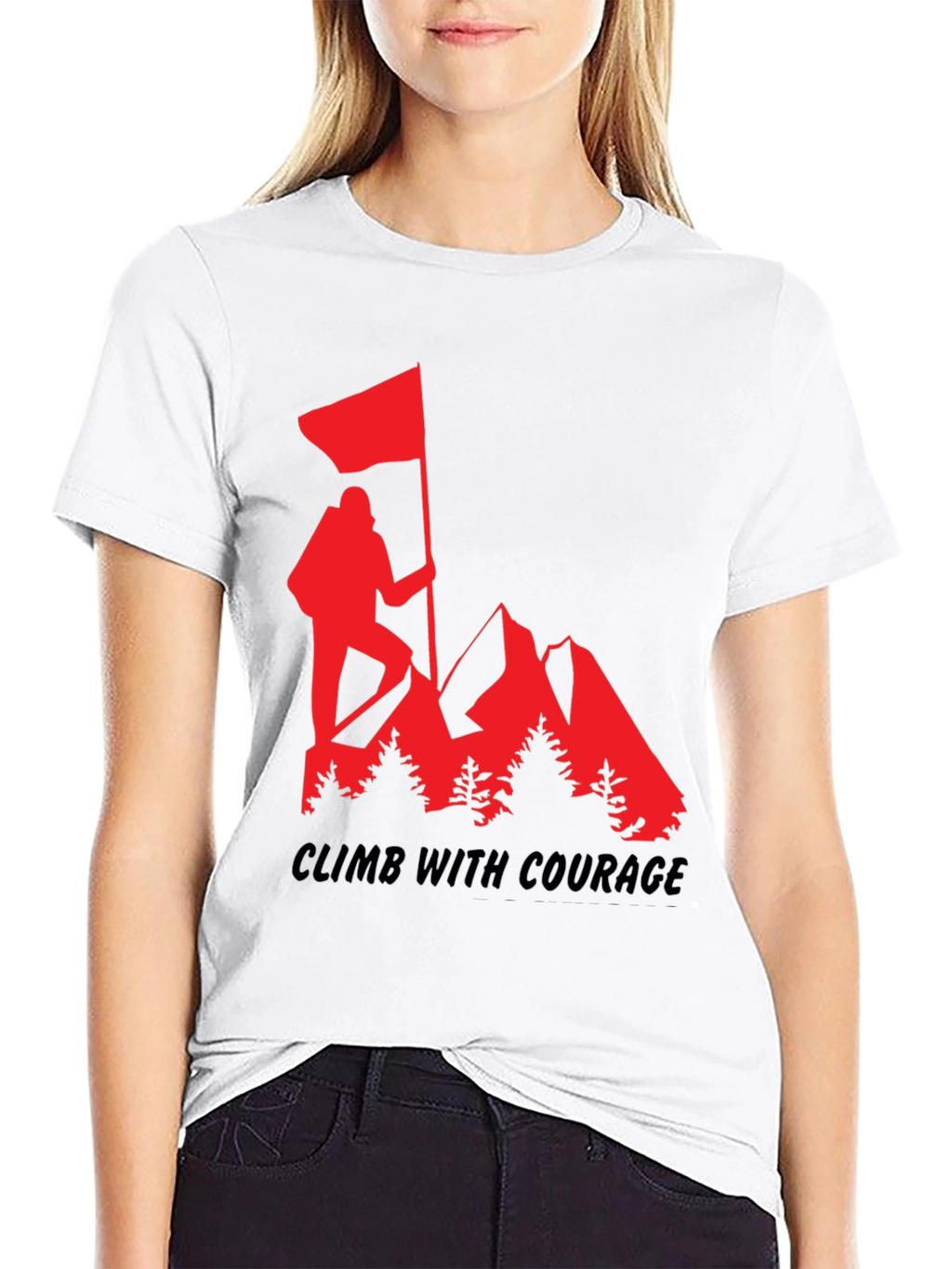 Climb with Courage T-Shirt - Mountain Adventure