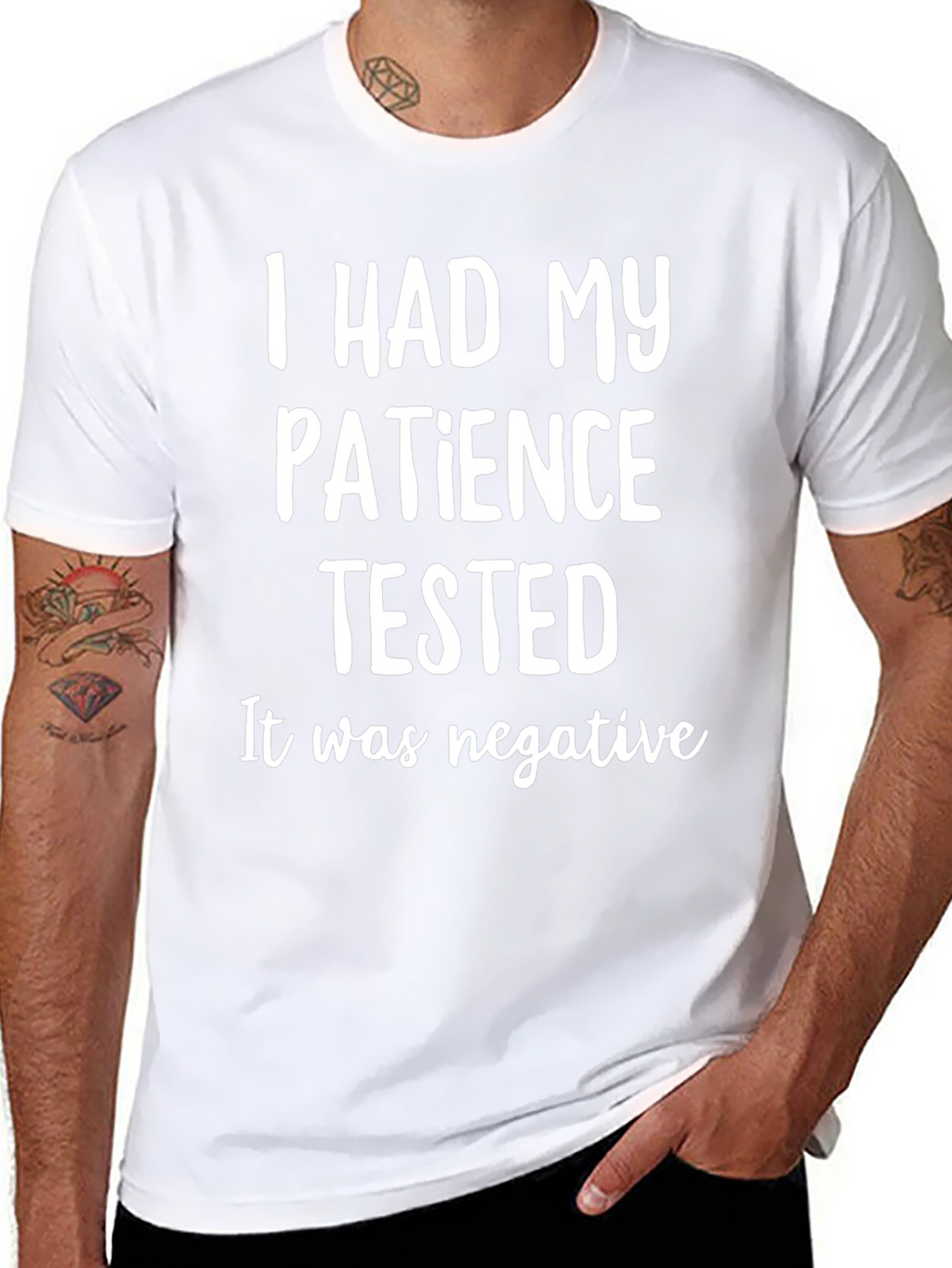 Funny Patience Tested T-Shirt - Black Cotton Tee