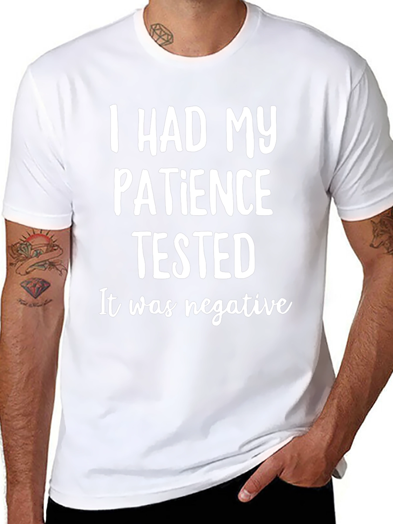 Funny Patience Tested T-Shirt - Black Cotton Tee