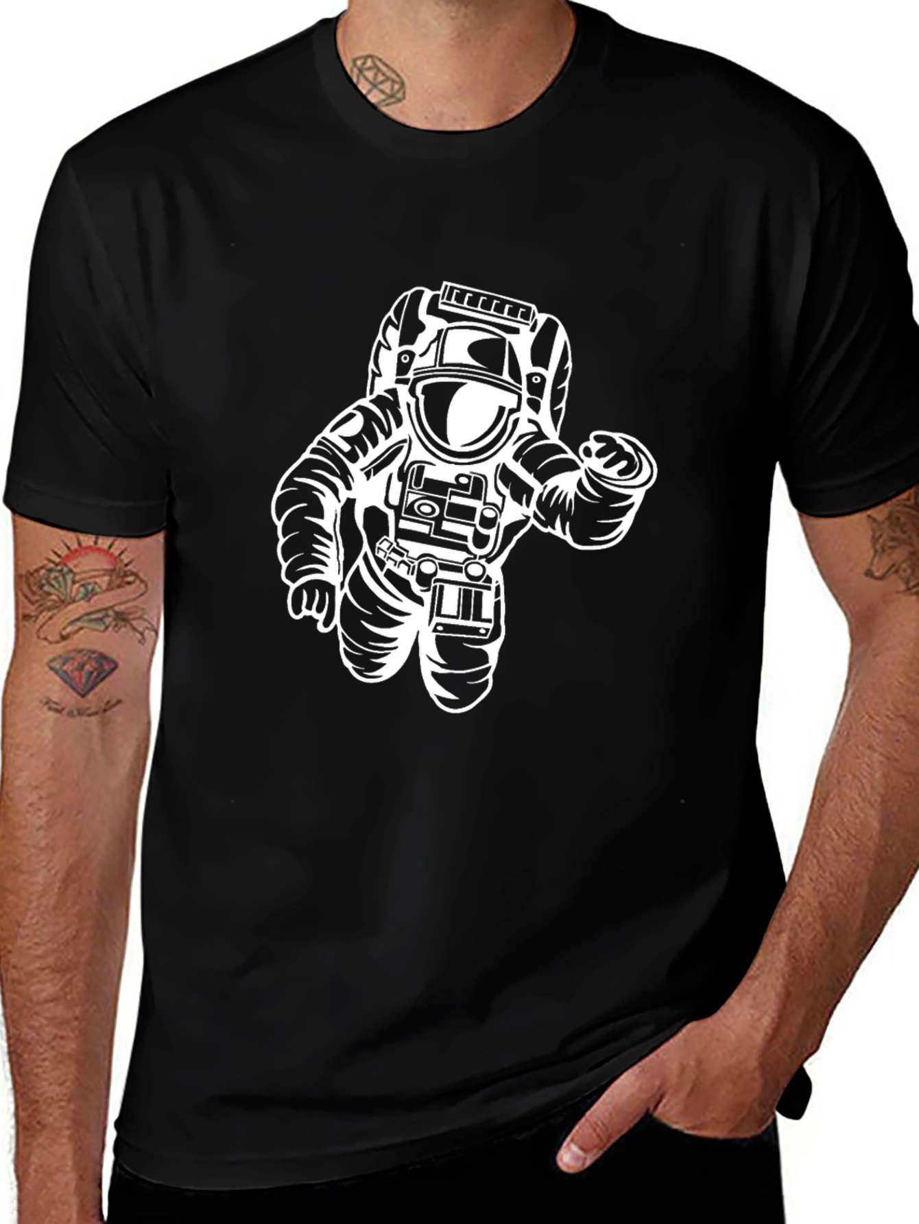 Astronaut Graphic Black T-Shirt