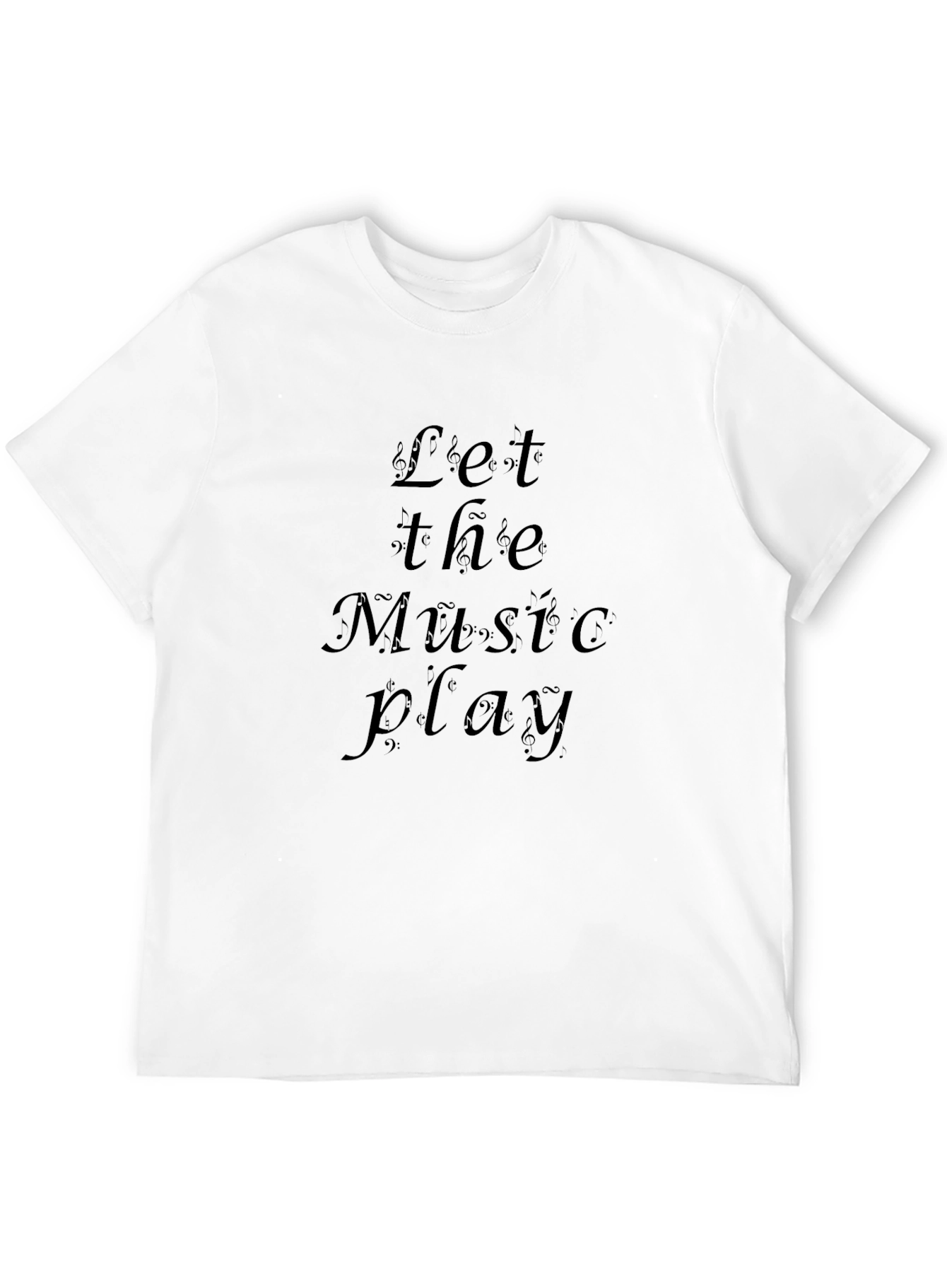 Let The Music Play Black Graphic Tee Shirt