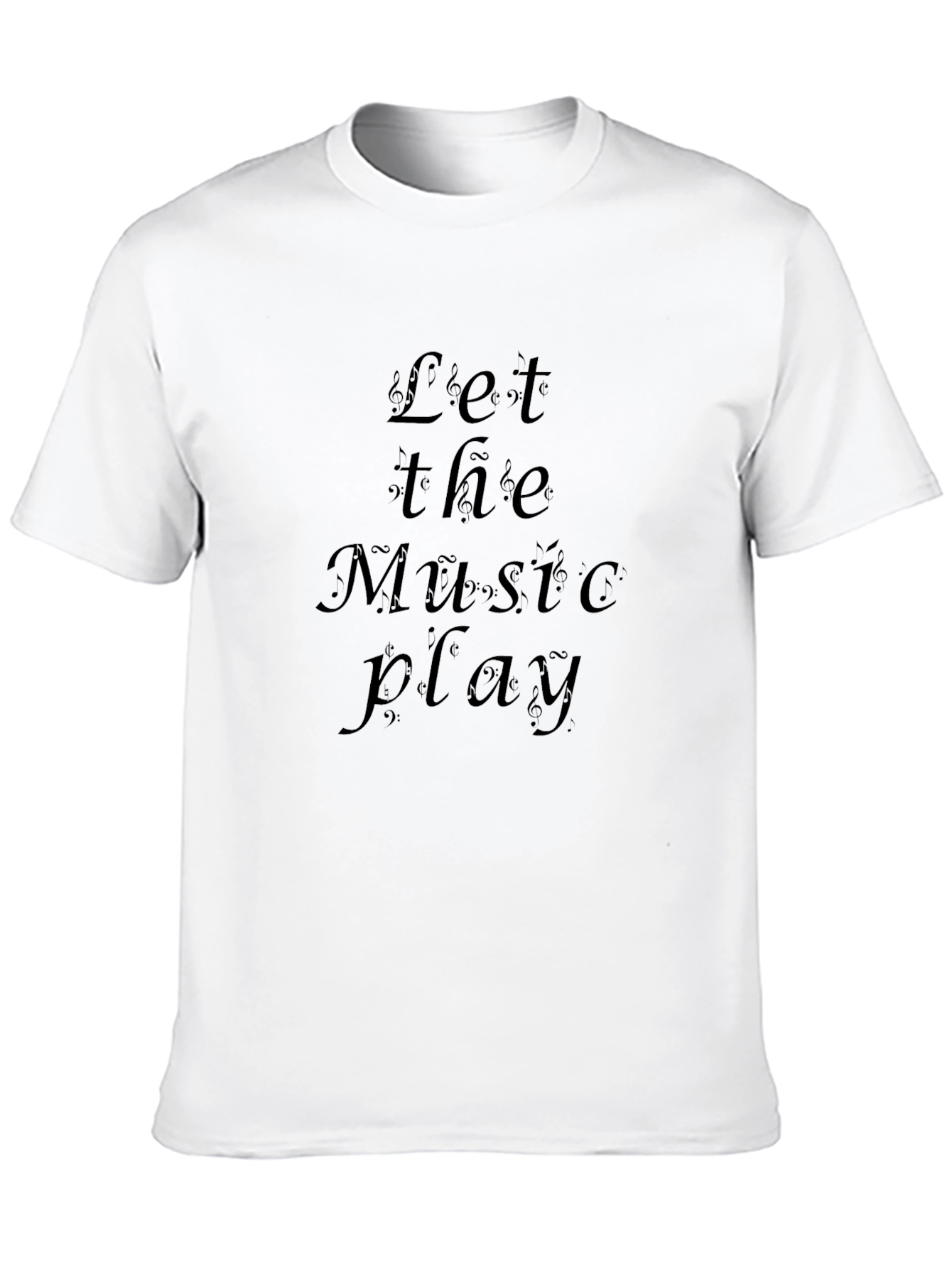 Let The Music Play Black Graphic Tee Shirt