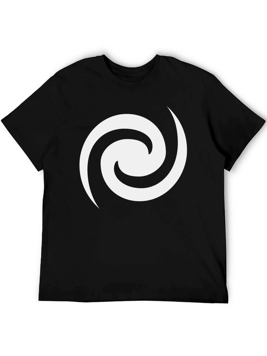 Black T-Shirt with White Swirl Graphic